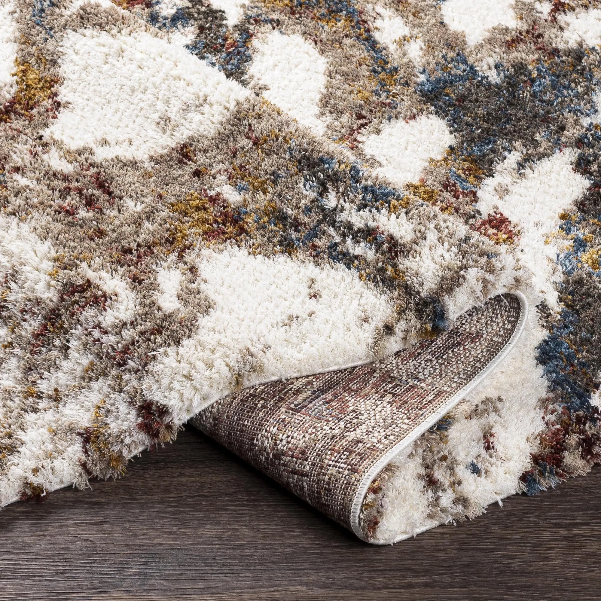 Livabliss Celestial Shag Abstract Splatter Pattern Shag Area Rug