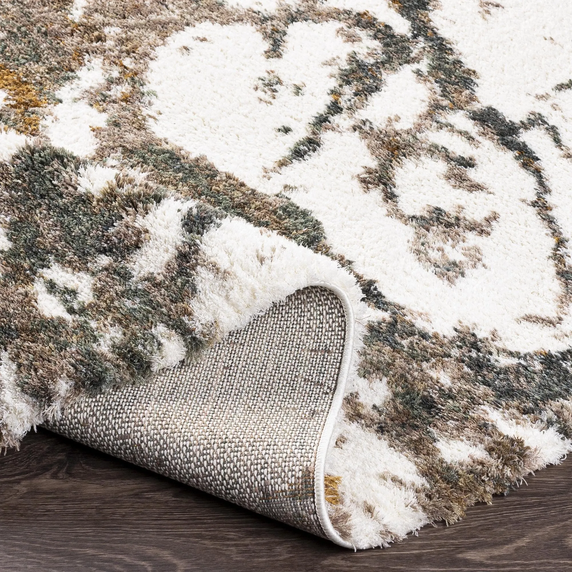 Livabliss Celestial Shag Abstract Splatter Pattern Shag Area Rug