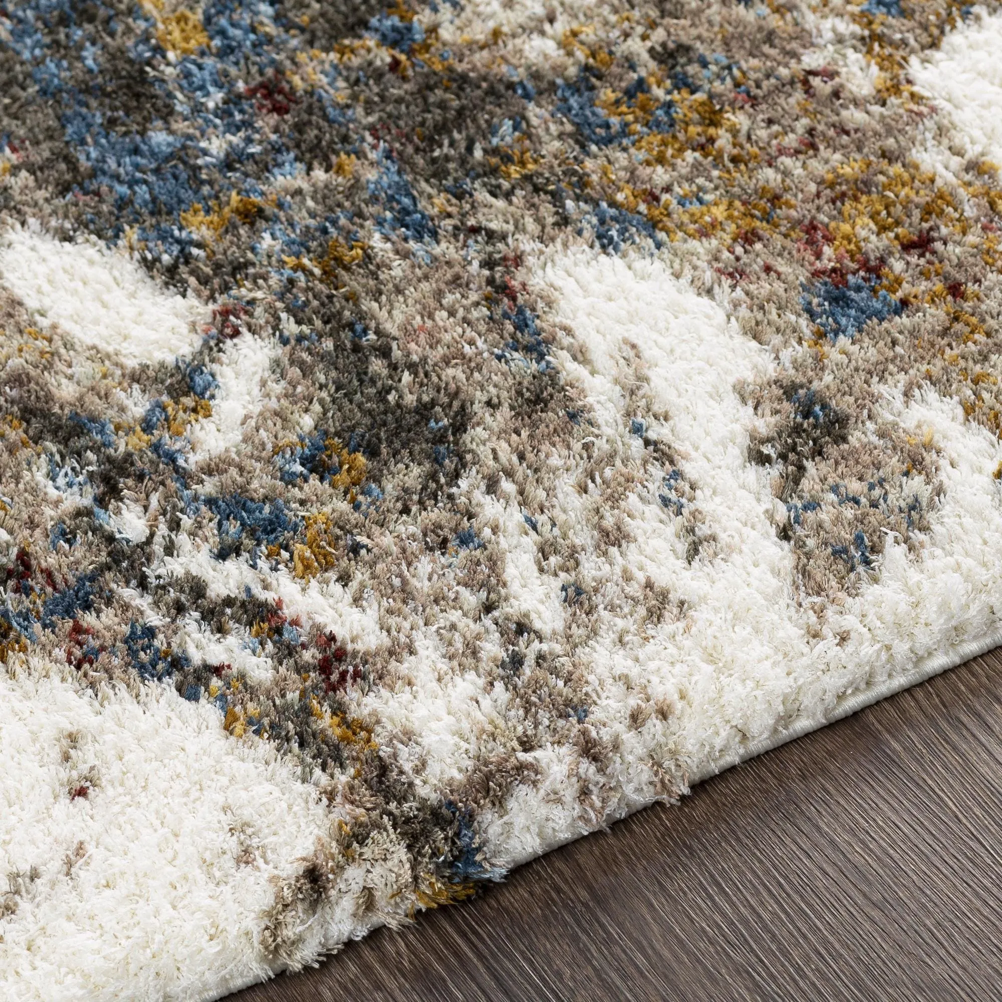 Livabliss Celestial Shag Abstract Splatter Pattern Shag Area Rug