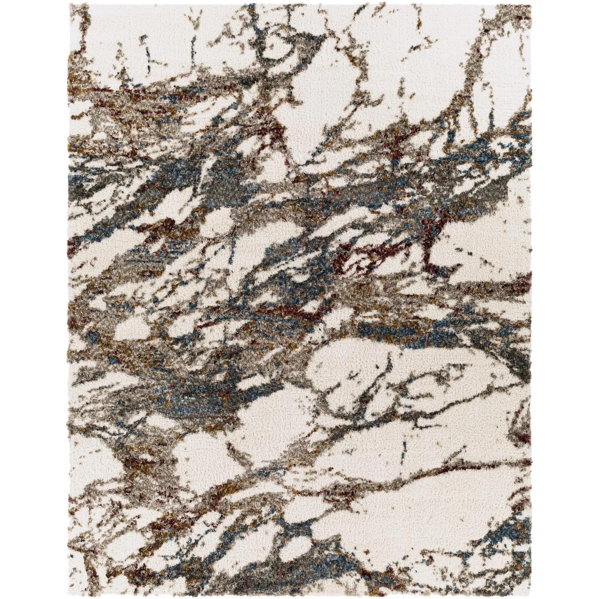 Livabliss Celestial Shag Abstract Splatter Pattern Shag Area Rug