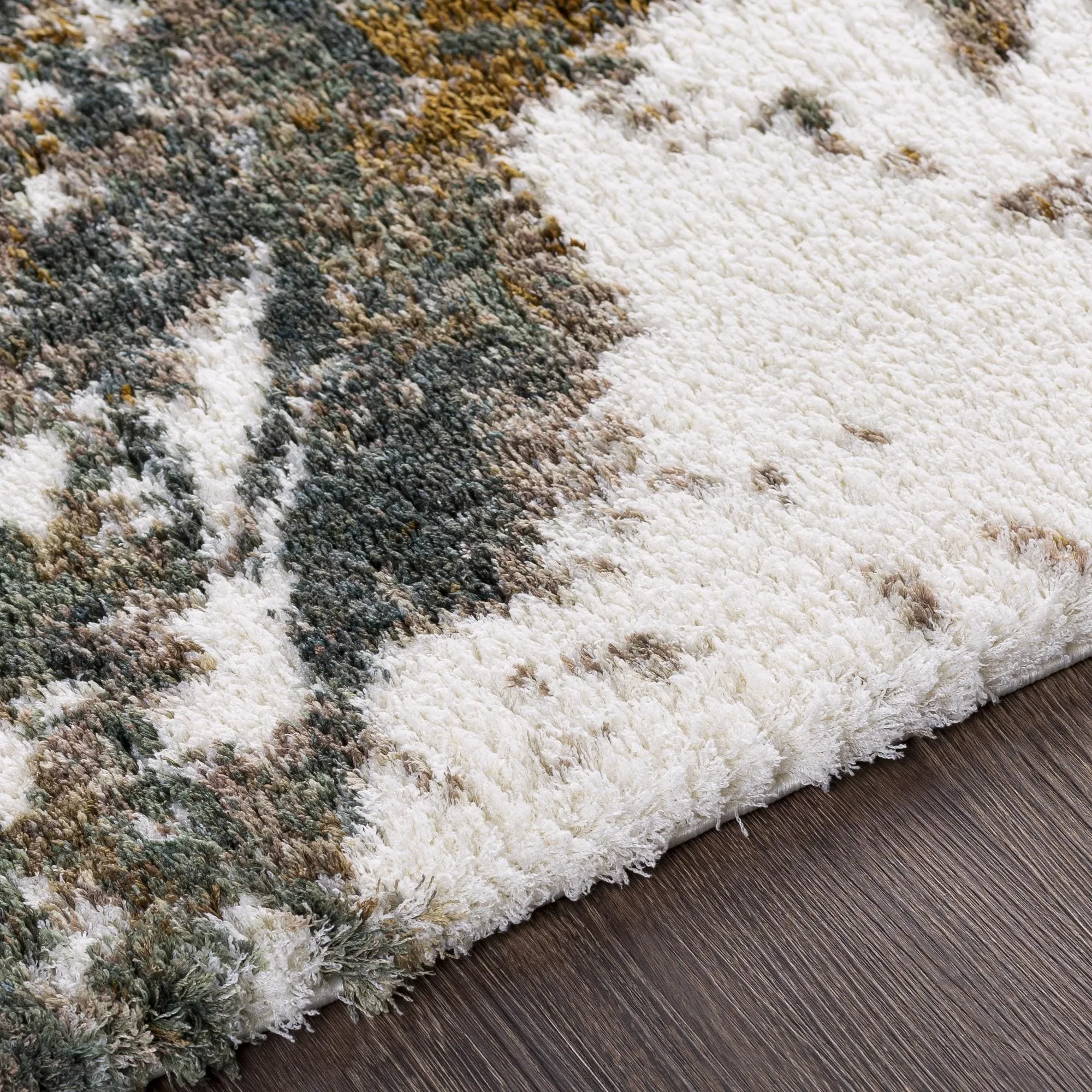 Livabliss Celestial Shag Abstract Splatter Pattern Shag Area Rug