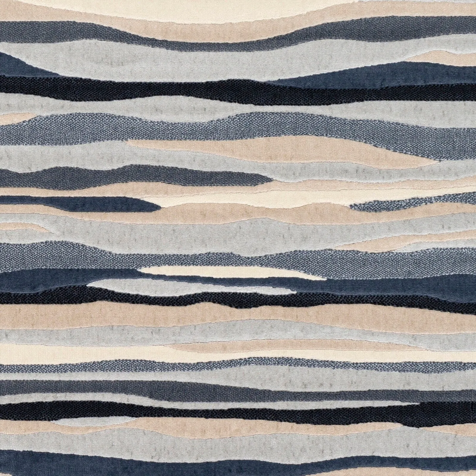 Livabliss Colton Aqua Wavy Stripes Area Rug