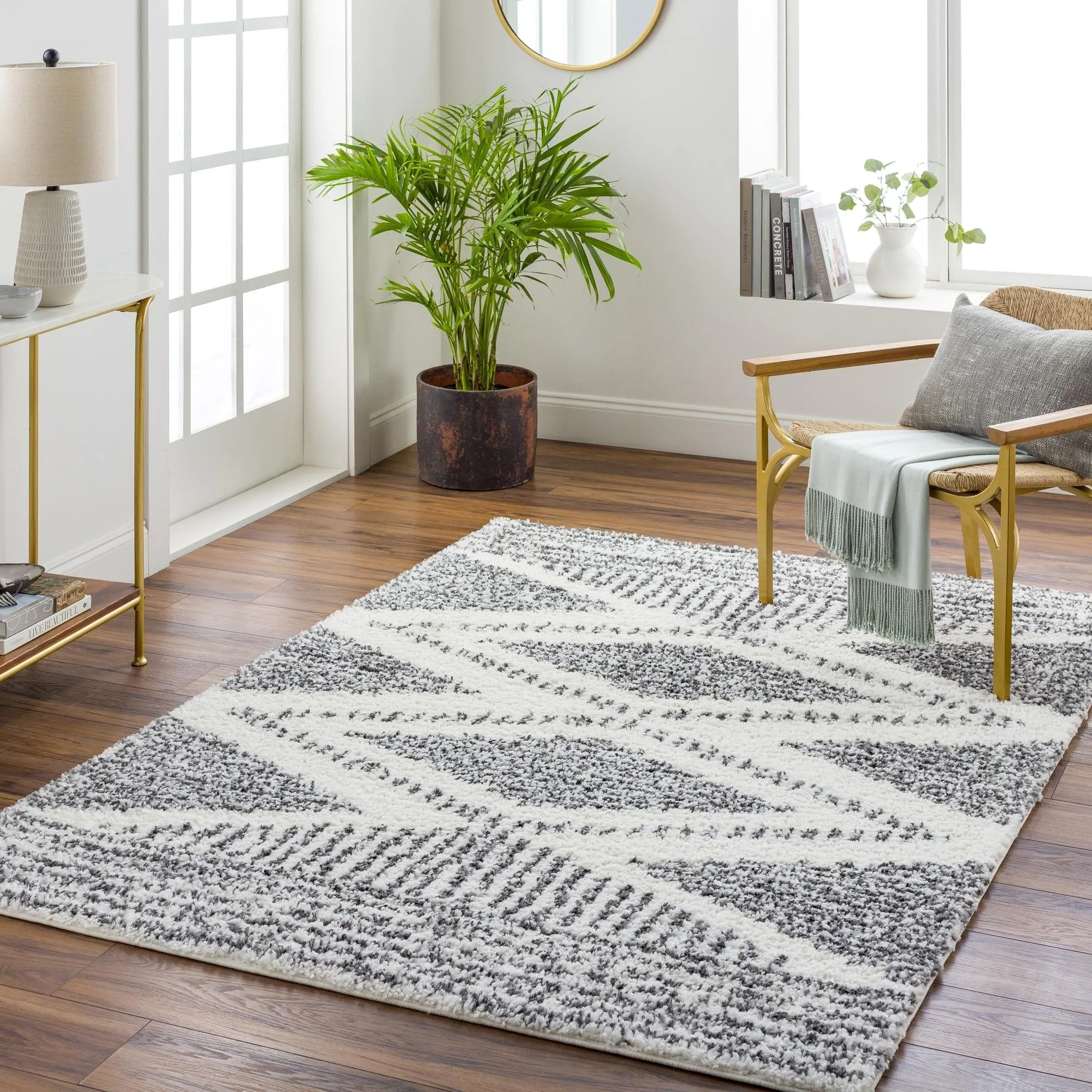 Livabliss Deluxe Shag Moroccan Tribal Area Rug