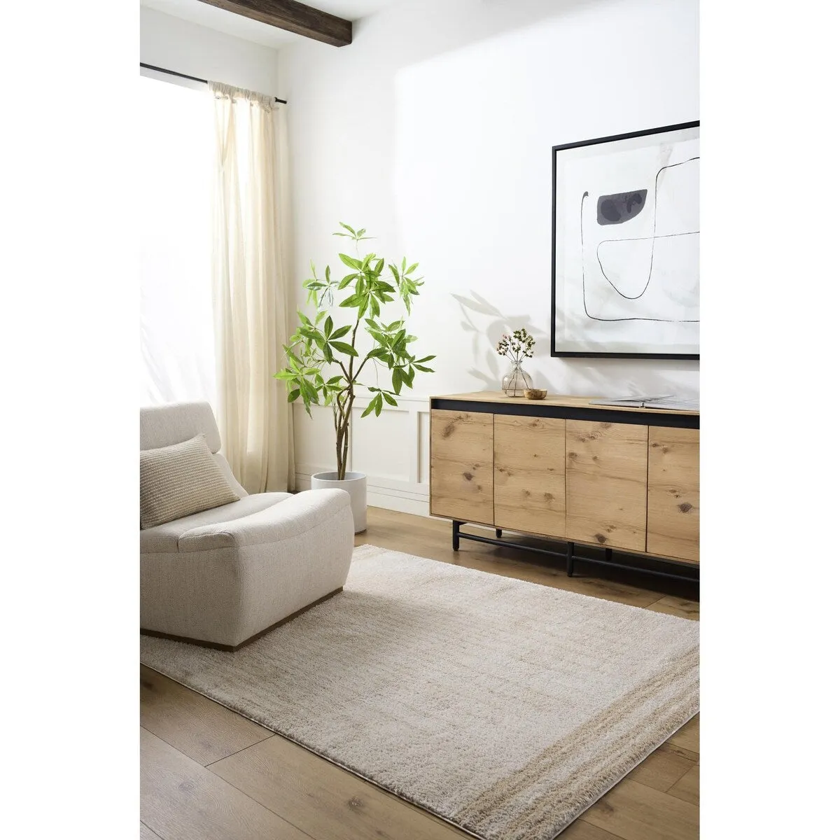 Livabliss Fossay Shag Global Stripe Washable Area Rug