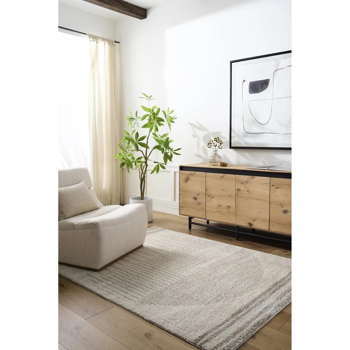 Livabliss Fossay Shag Global Stripe Washable Area Rug