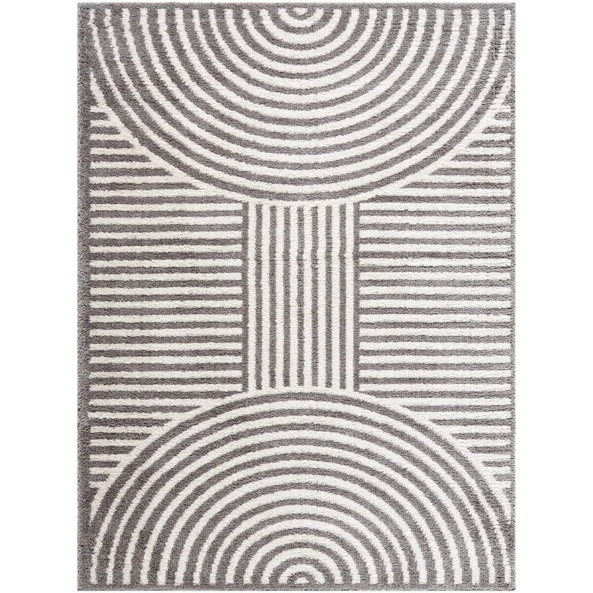 Livabliss Fossay Shag Modern & Contemporary Stripe Washable Area Rug