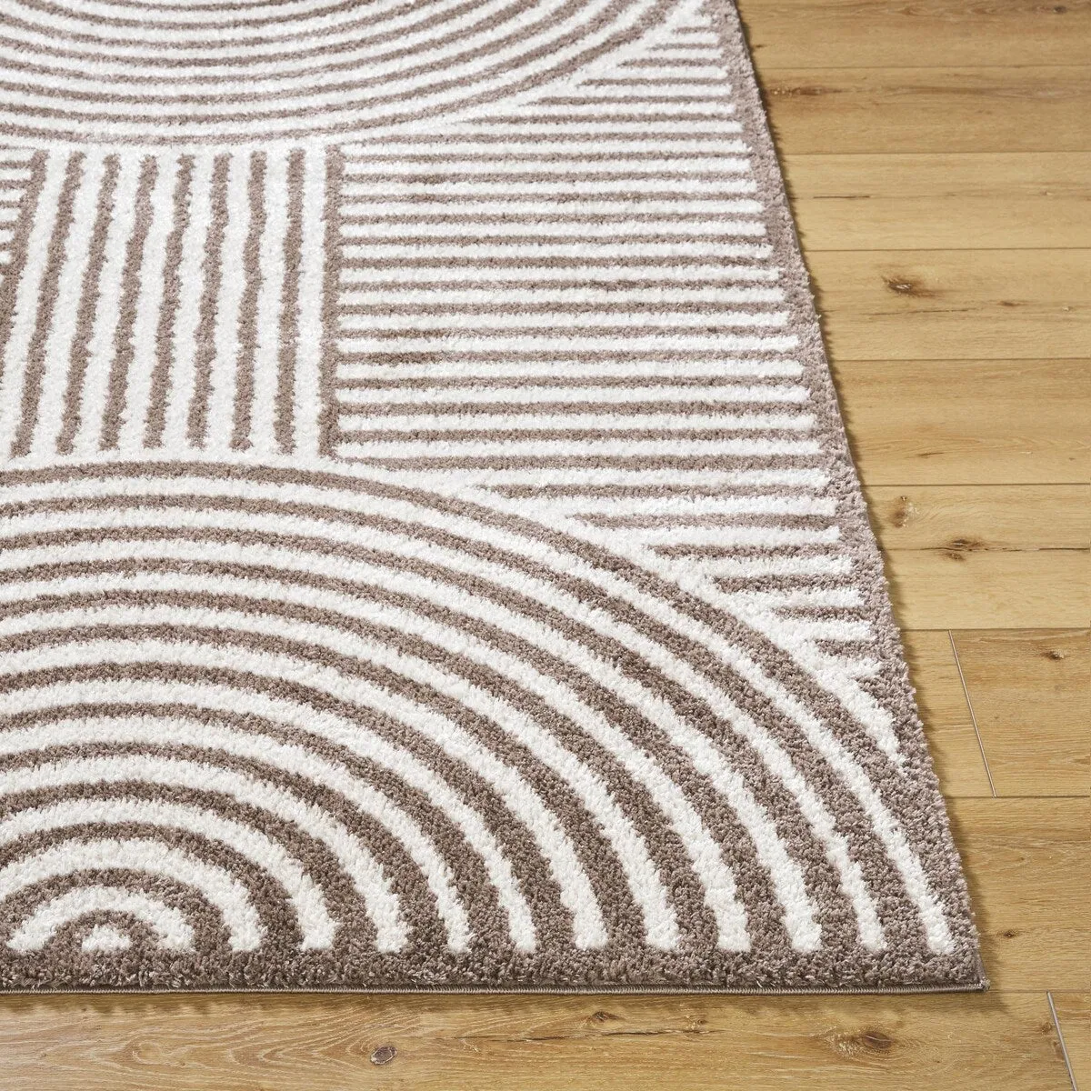 Livabliss Fossay Shag Modern & Contemporary Stripe Washable Area Rug