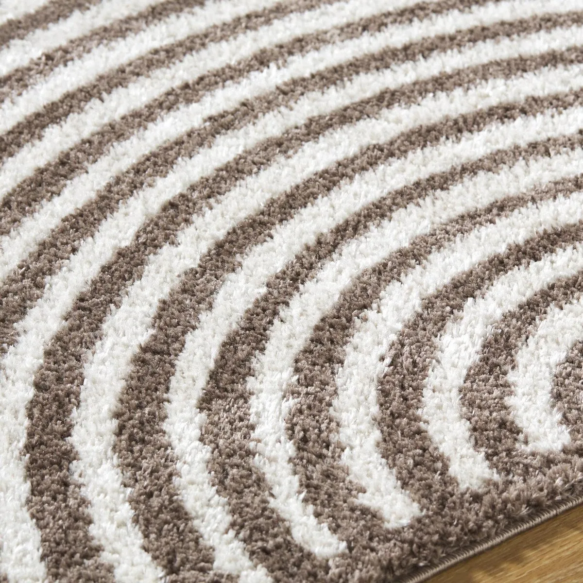 Livabliss Fossay Shag Modern & Contemporary Stripe Washable Area Rug