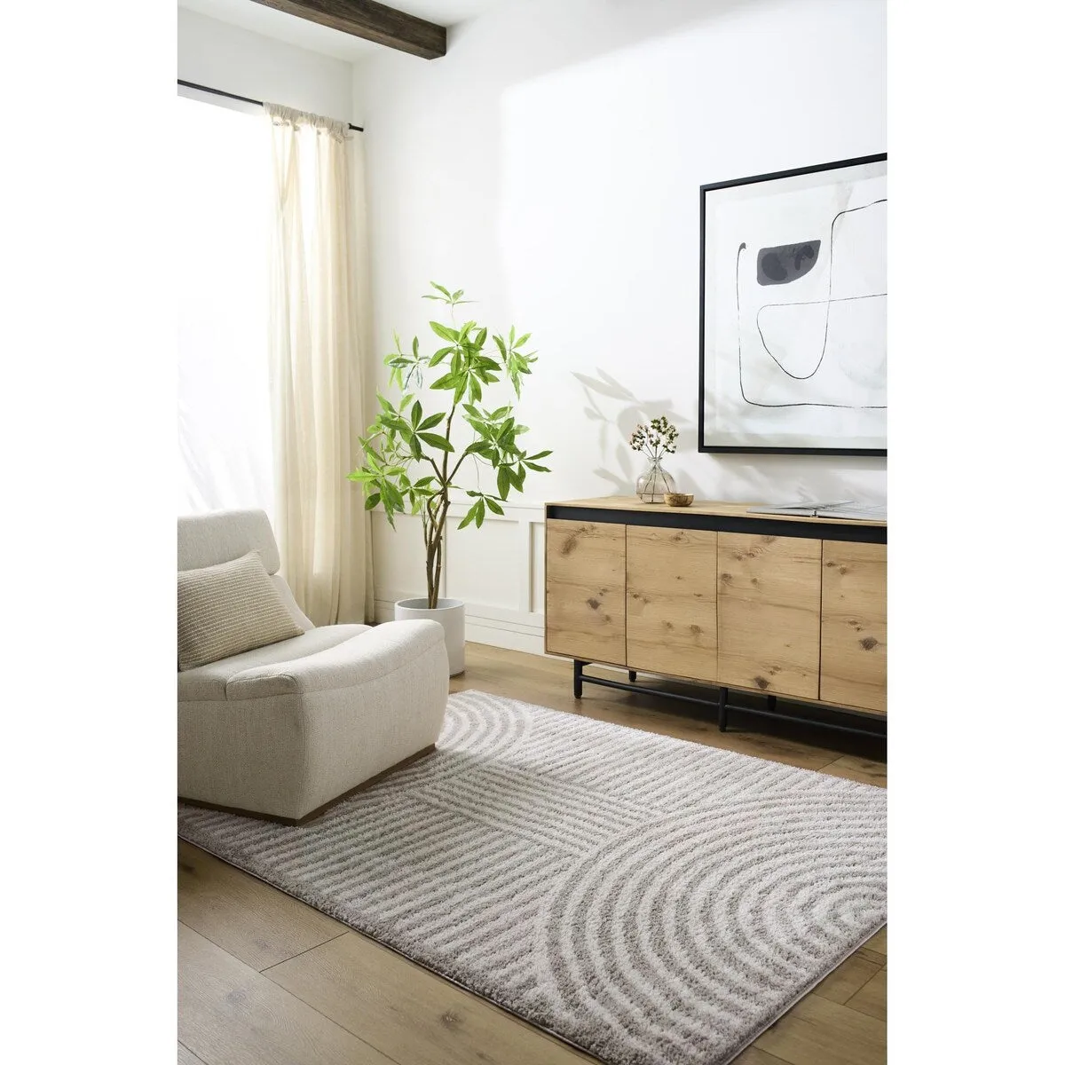 Livabliss Fossay Shag Modern & Contemporary Stripe Washable Area Rug