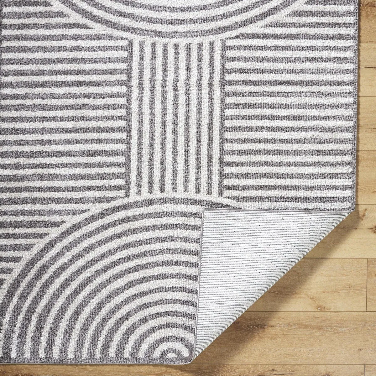 Livabliss Fossay Shag Modern & Contemporary Stripe Washable Area Rug