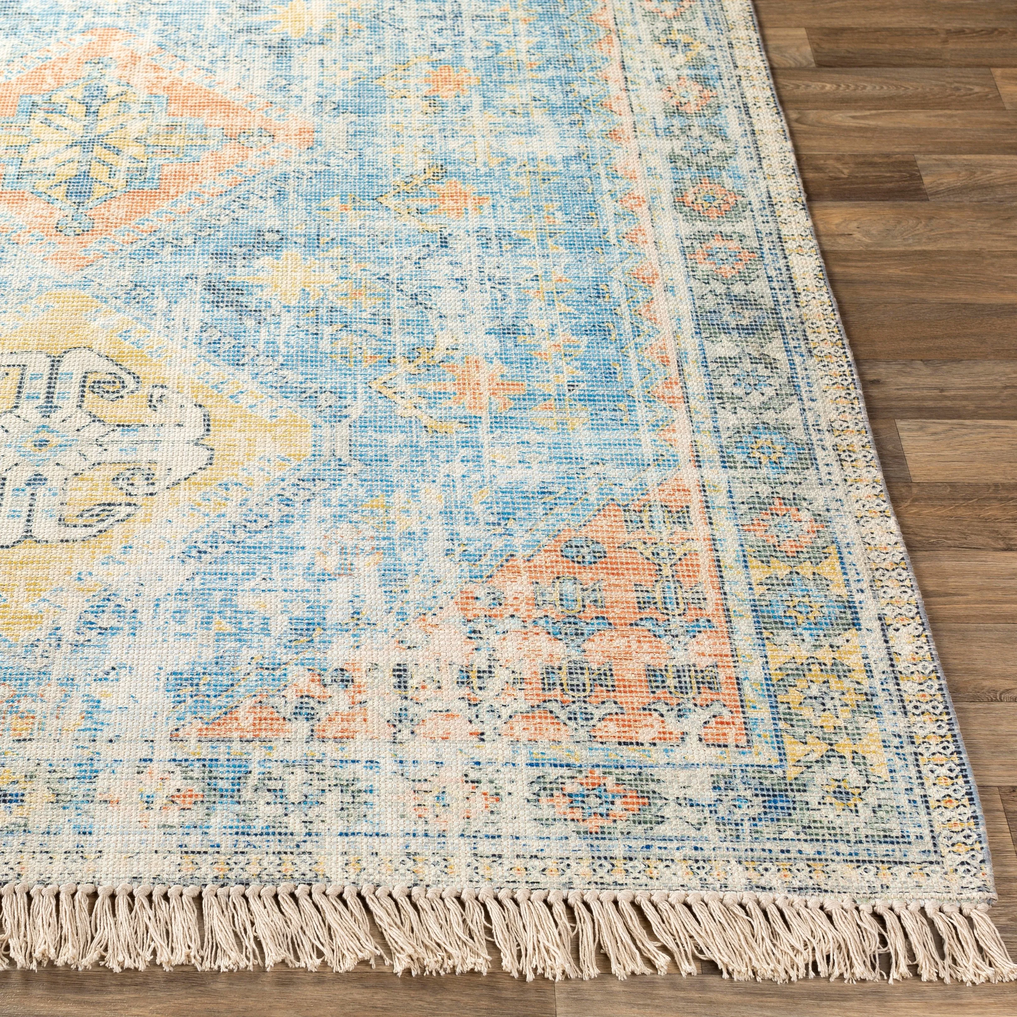 Livabliss Hermione Handmade Triple Medallion Cotton Area Rug