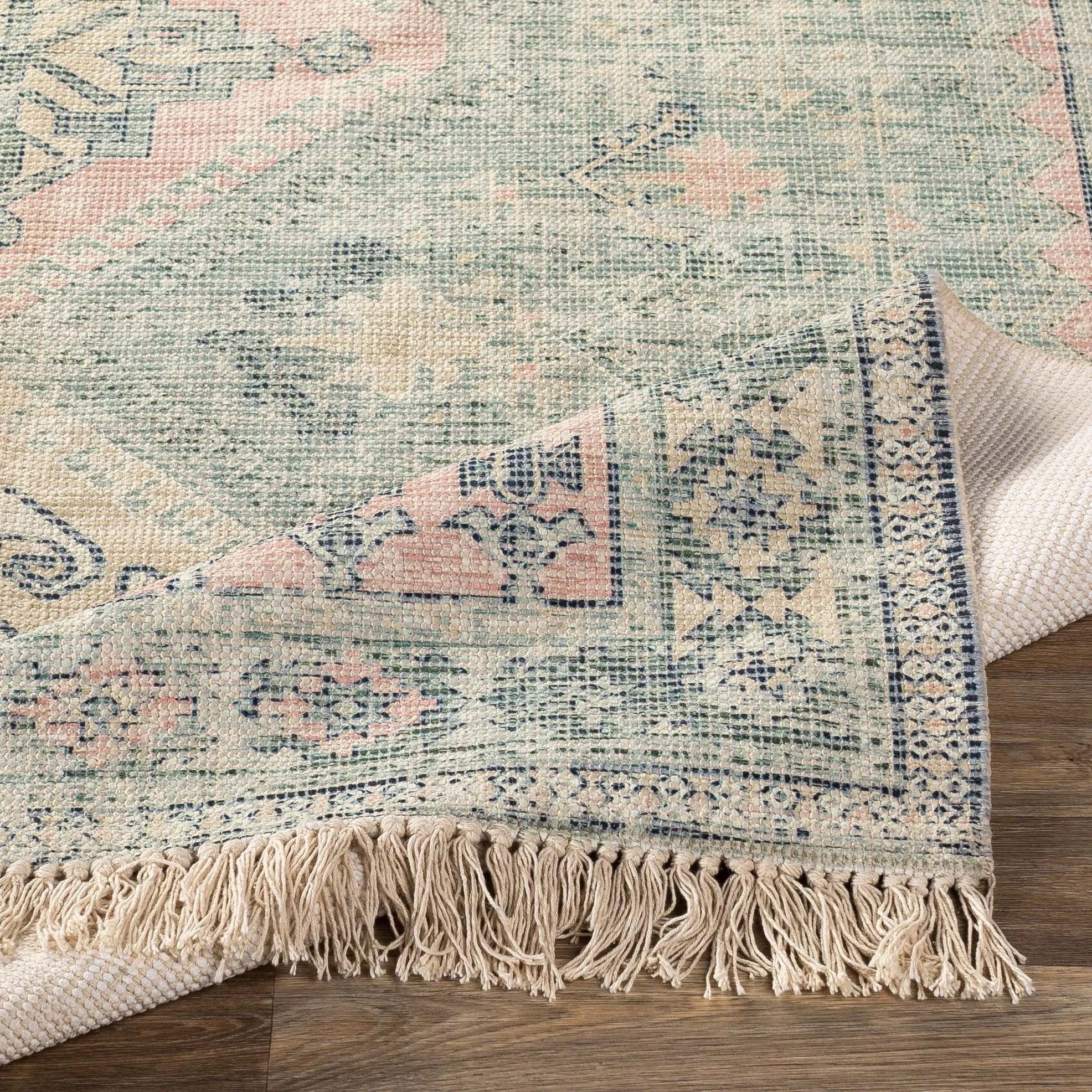 Livabliss Hermione Handmade Triple Medallion Cotton Area Rug