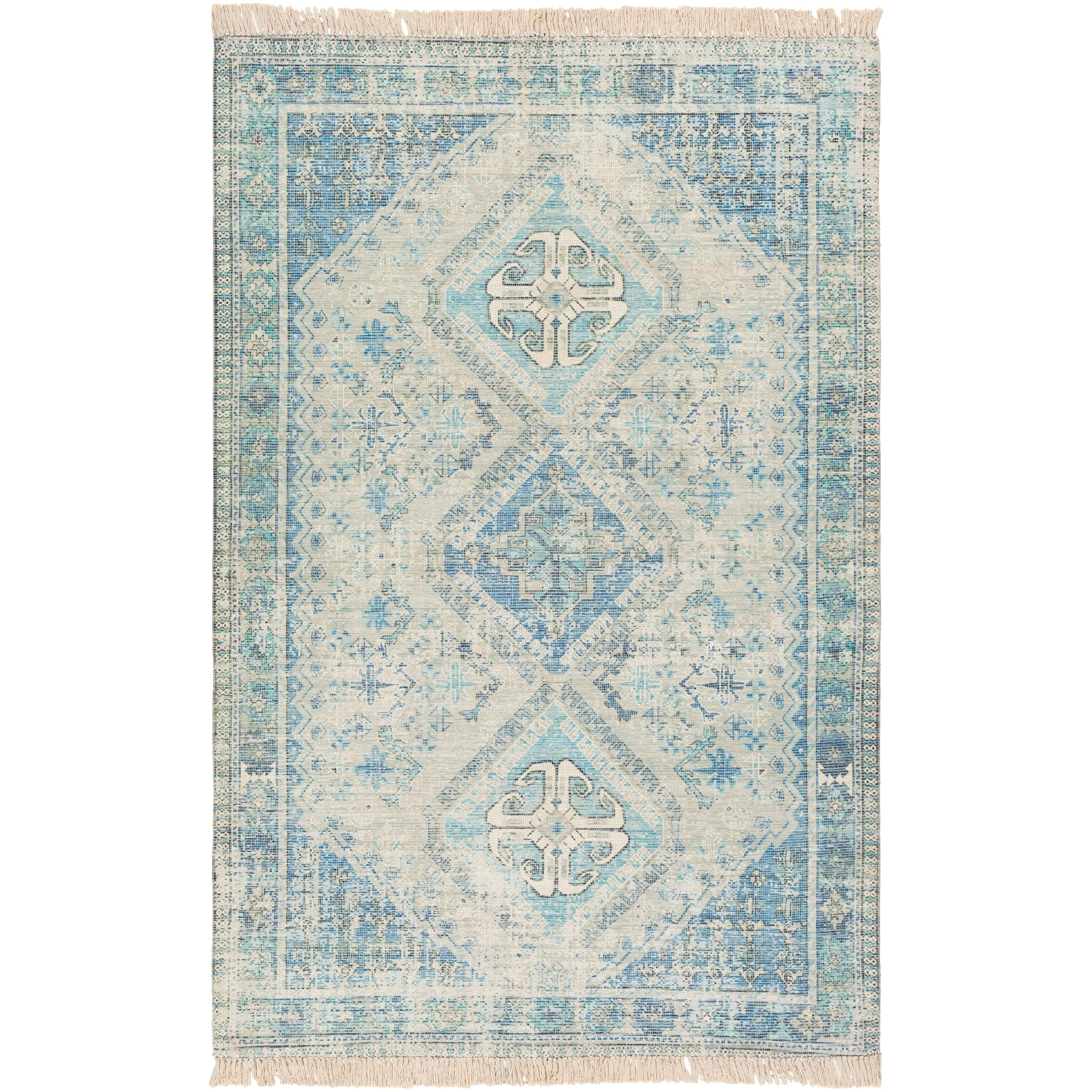 Livabliss Hermione Handmade Triple Medallion Cotton Area Rug