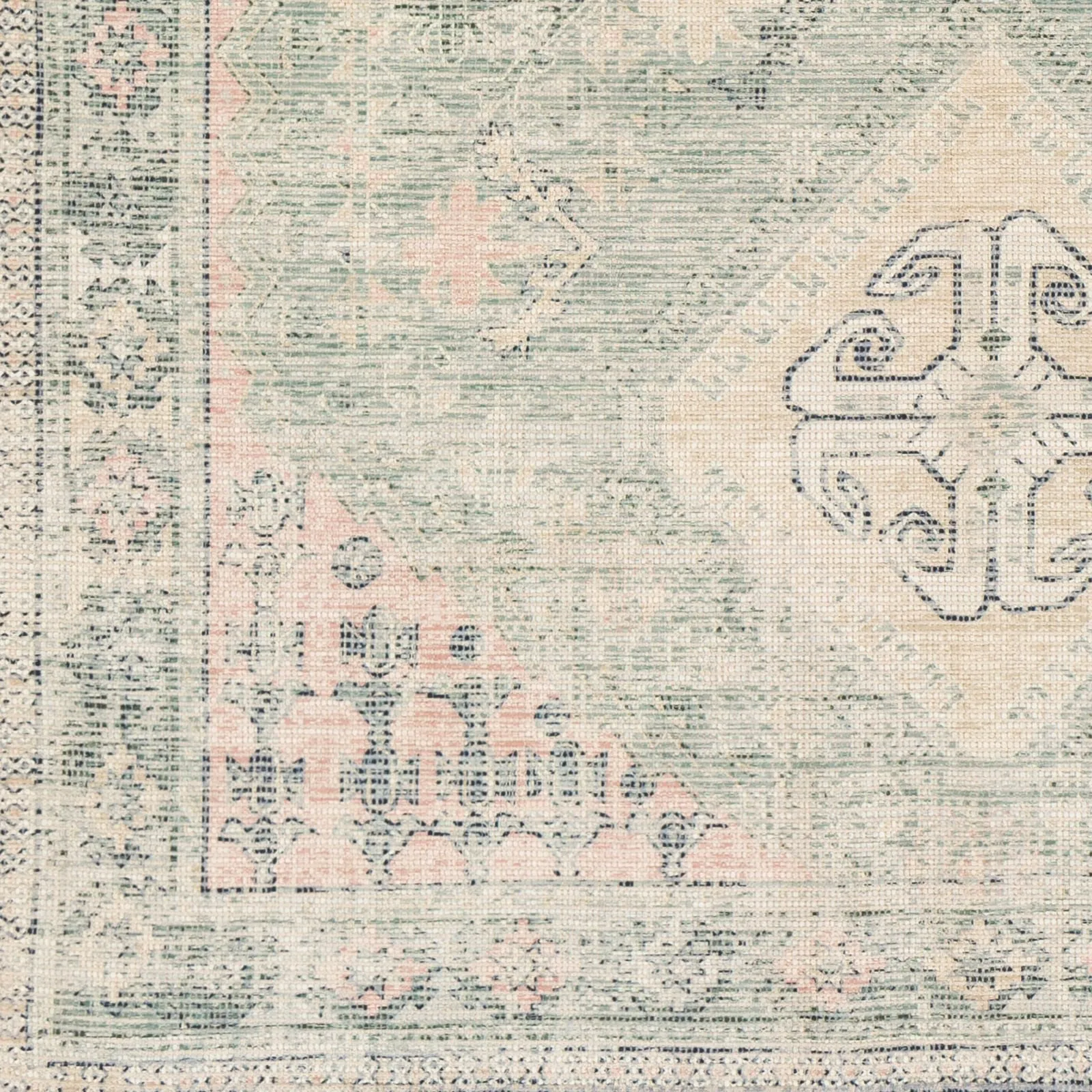 Livabliss Hermione Handmade Triple Medallion Cotton Area Rug