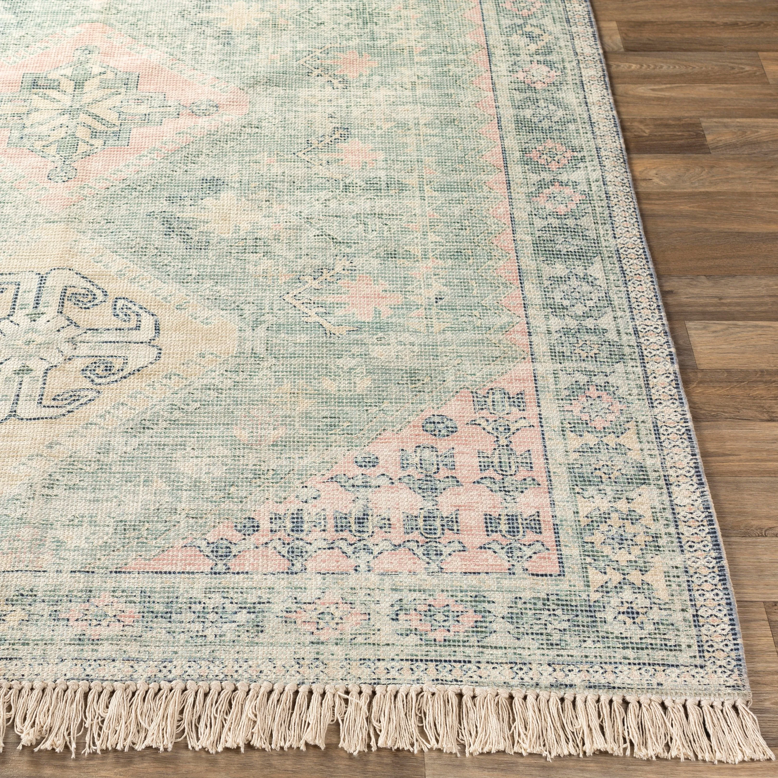 Livabliss Hermione Handmade Triple Medallion Cotton Area Rug