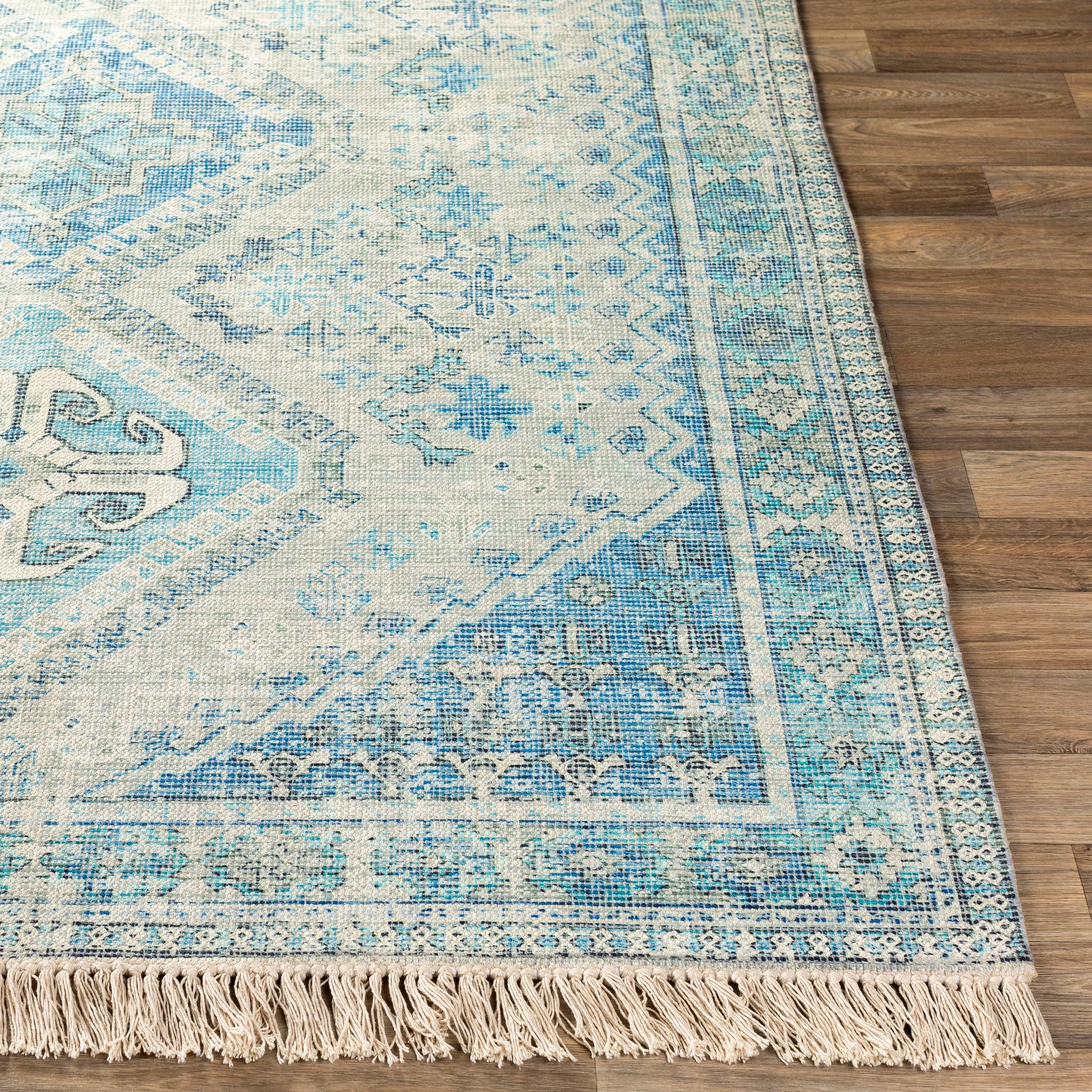Livabliss Hermione Handmade Triple Medallion Cotton Area Rug