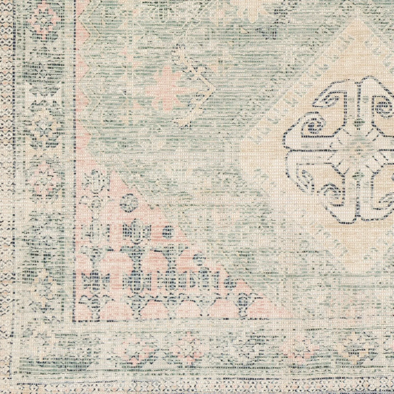 Livabliss Hermione Handmade Triple Medallion Cotton Area Rug