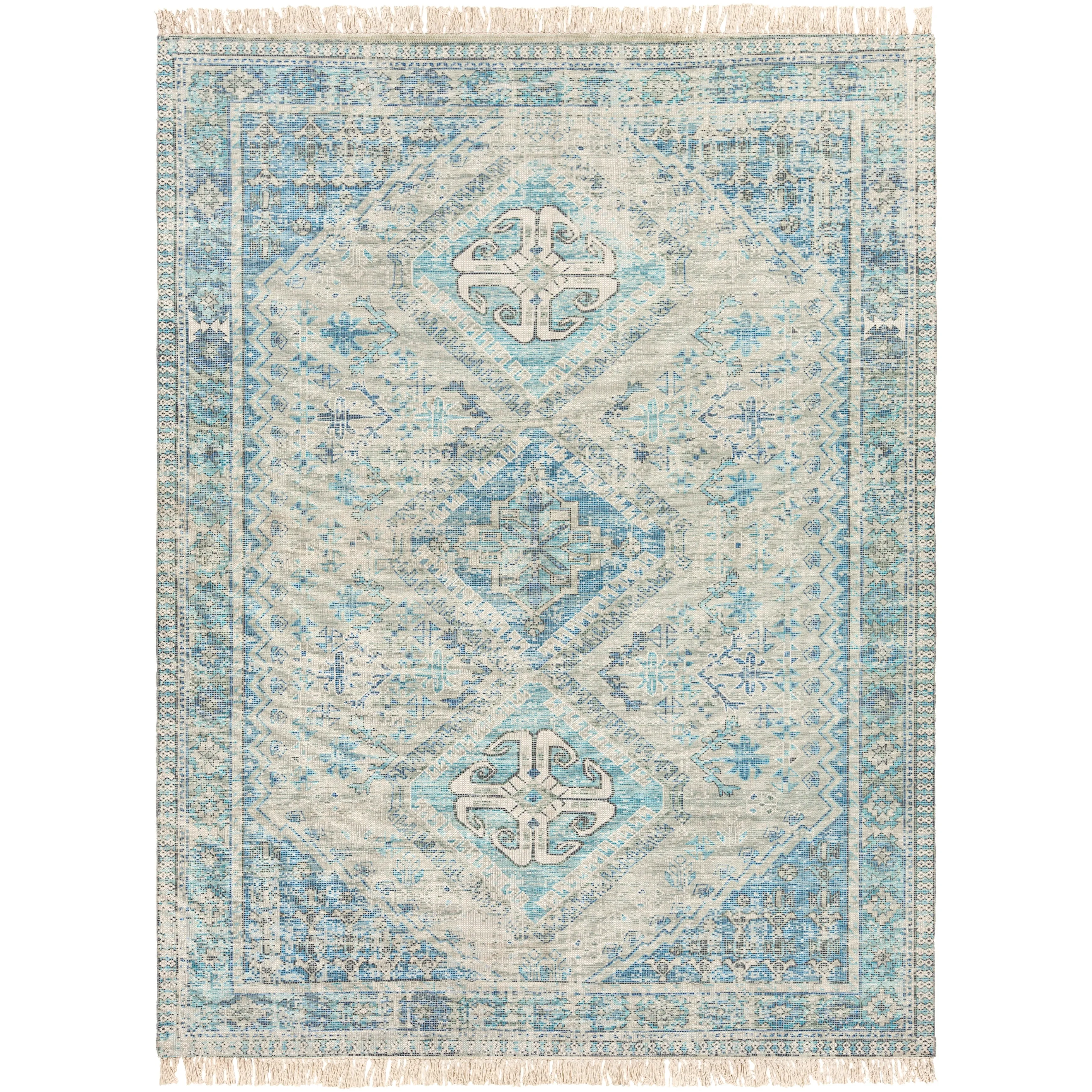 Livabliss Hermione Handmade Triple Medallion Cotton Area Rug