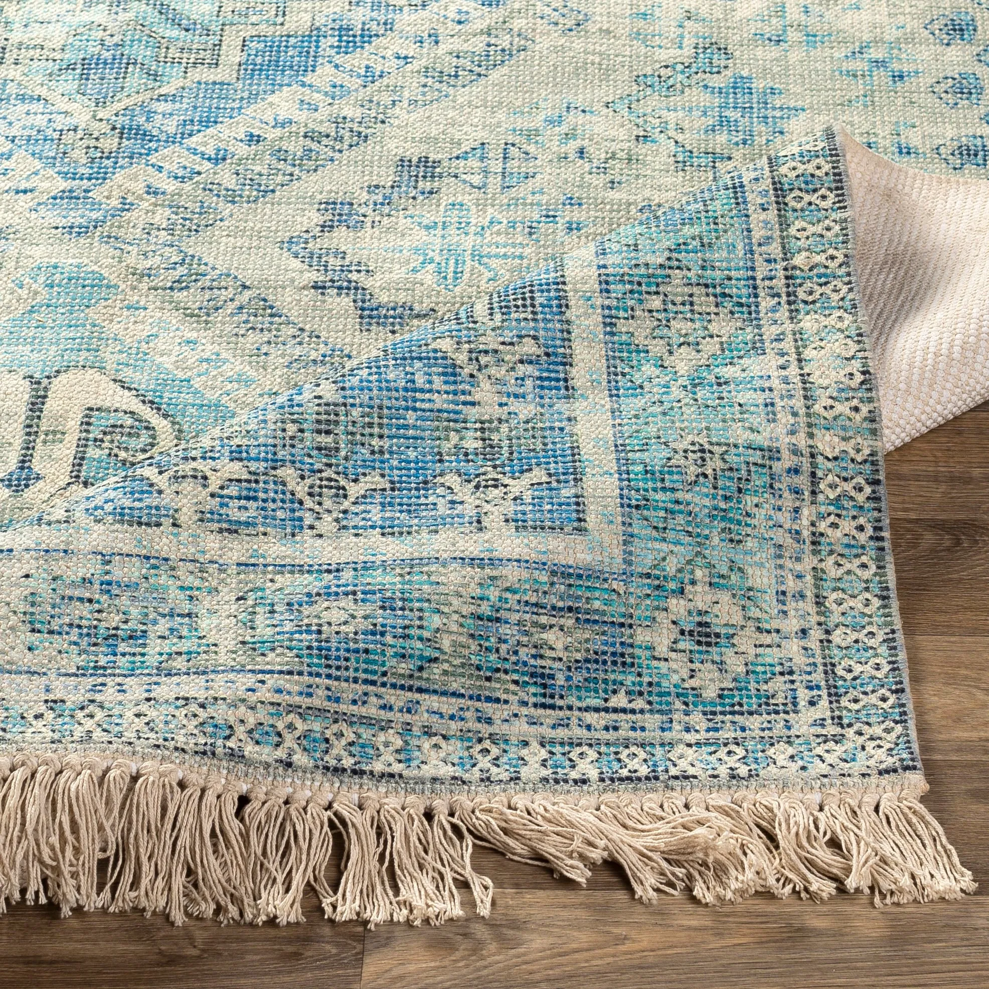 Livabliss Hermione Handmade Triple Medallion Cotton Area Rug