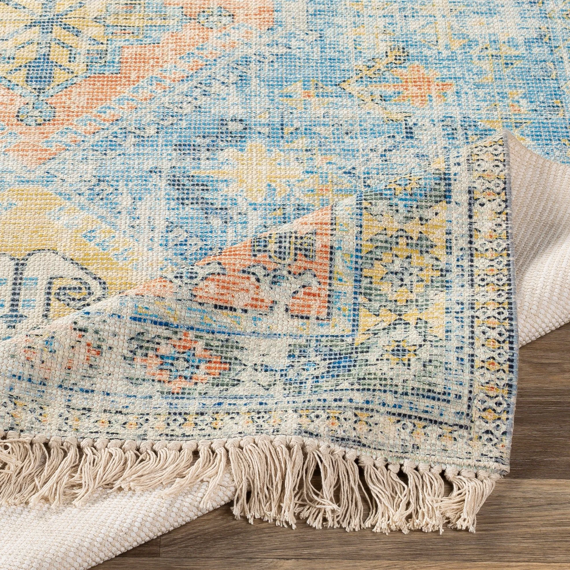Livabliss Hermione Handmade Triple Medallion Cotton Area Rug