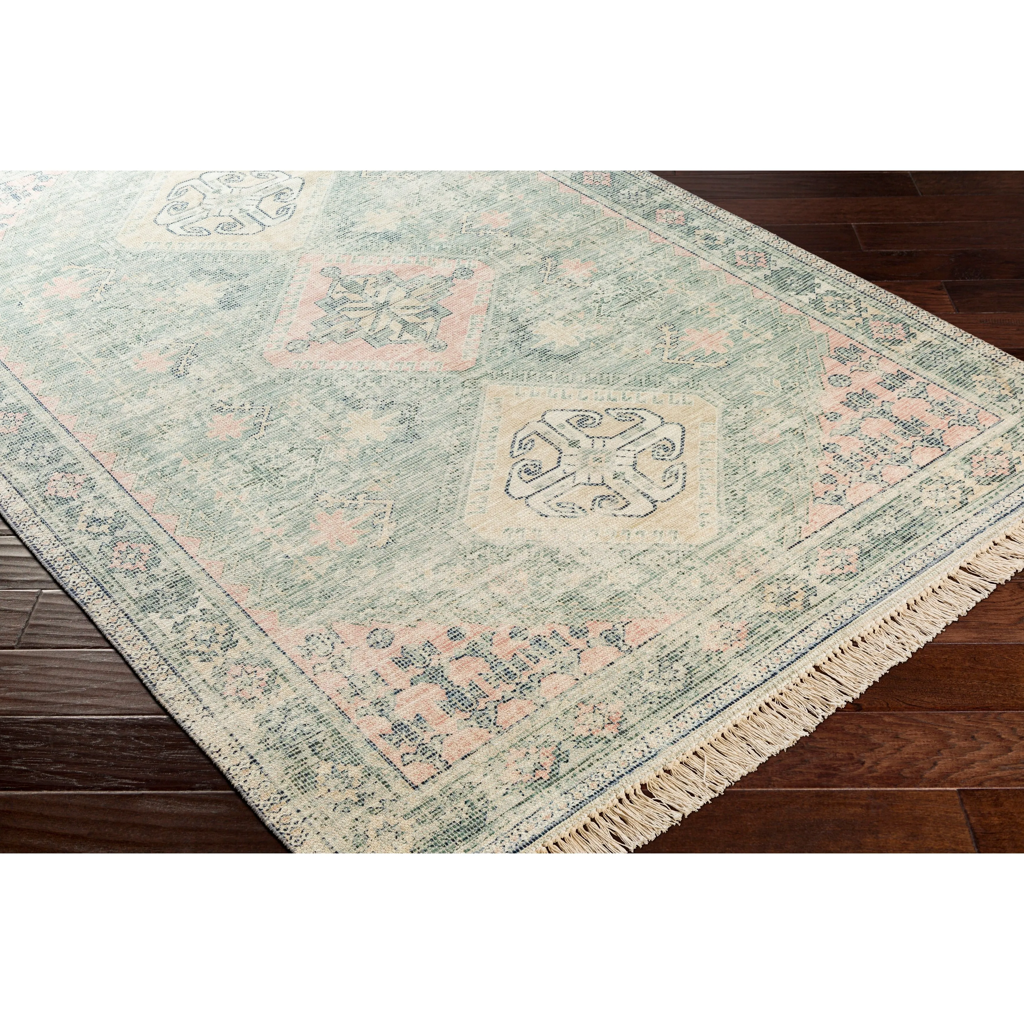 Livabliss Hermione Handmade Triple Medallion Cotton Area Rug