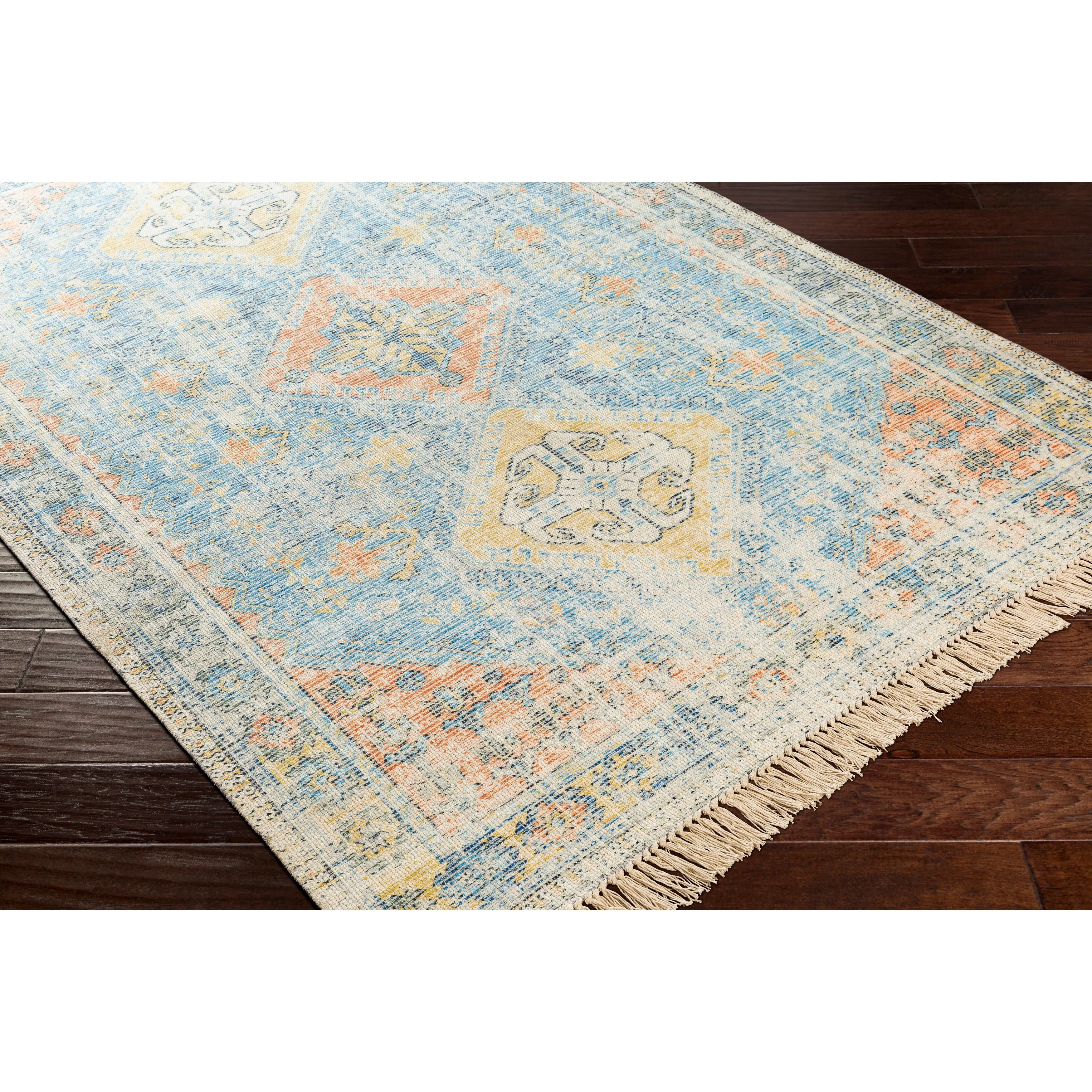 Livabliss Hermione Handmade Triple Medallion Cotton Area Rug
