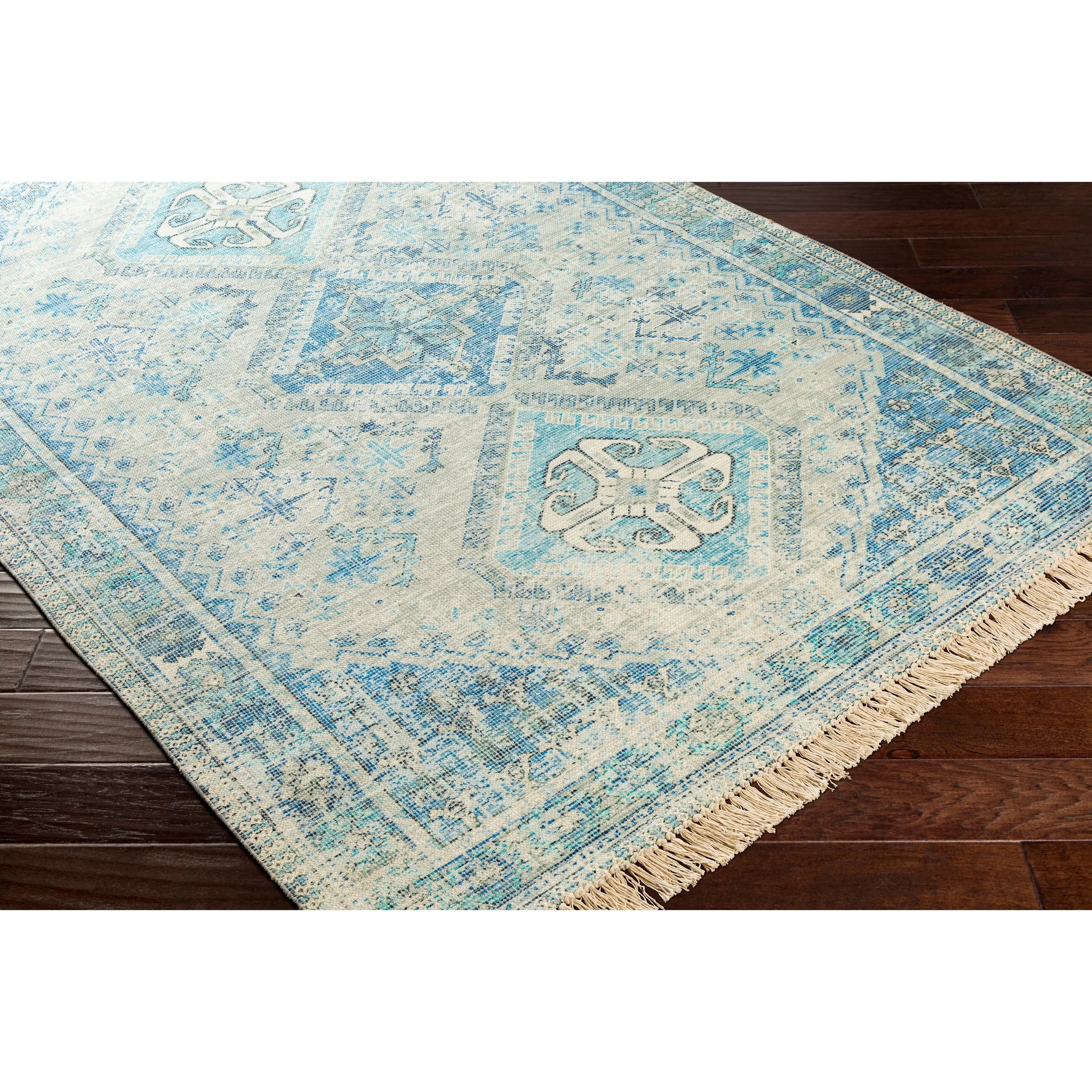 Livabliss Hermione Handmade Triple Medallion Cotton Area Rug