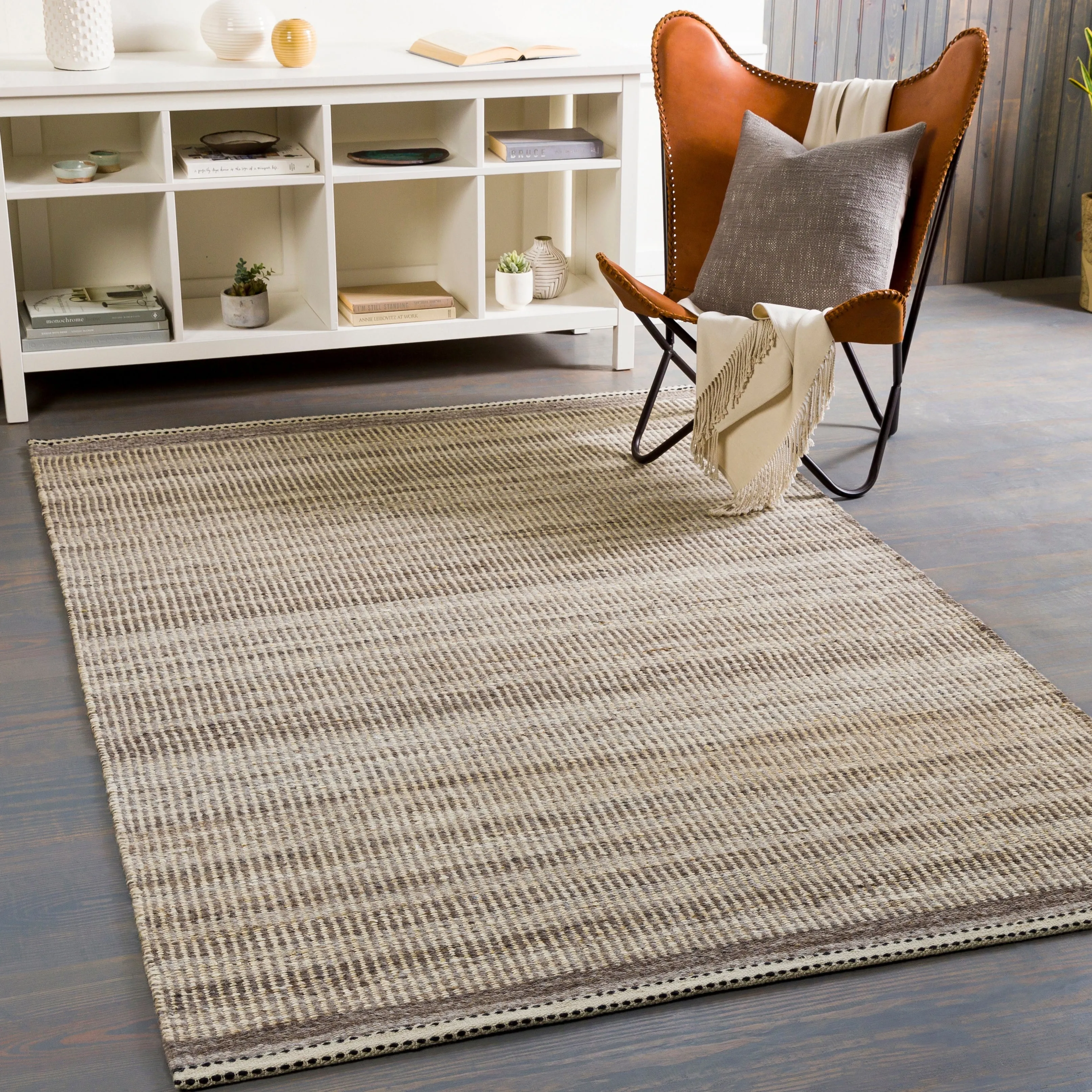 Livabliss Kenelm Boho Embroidered Jute & Wool Area Rug