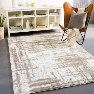 Livabliss Korryn Plush Crosshatch Stripe Area Rug