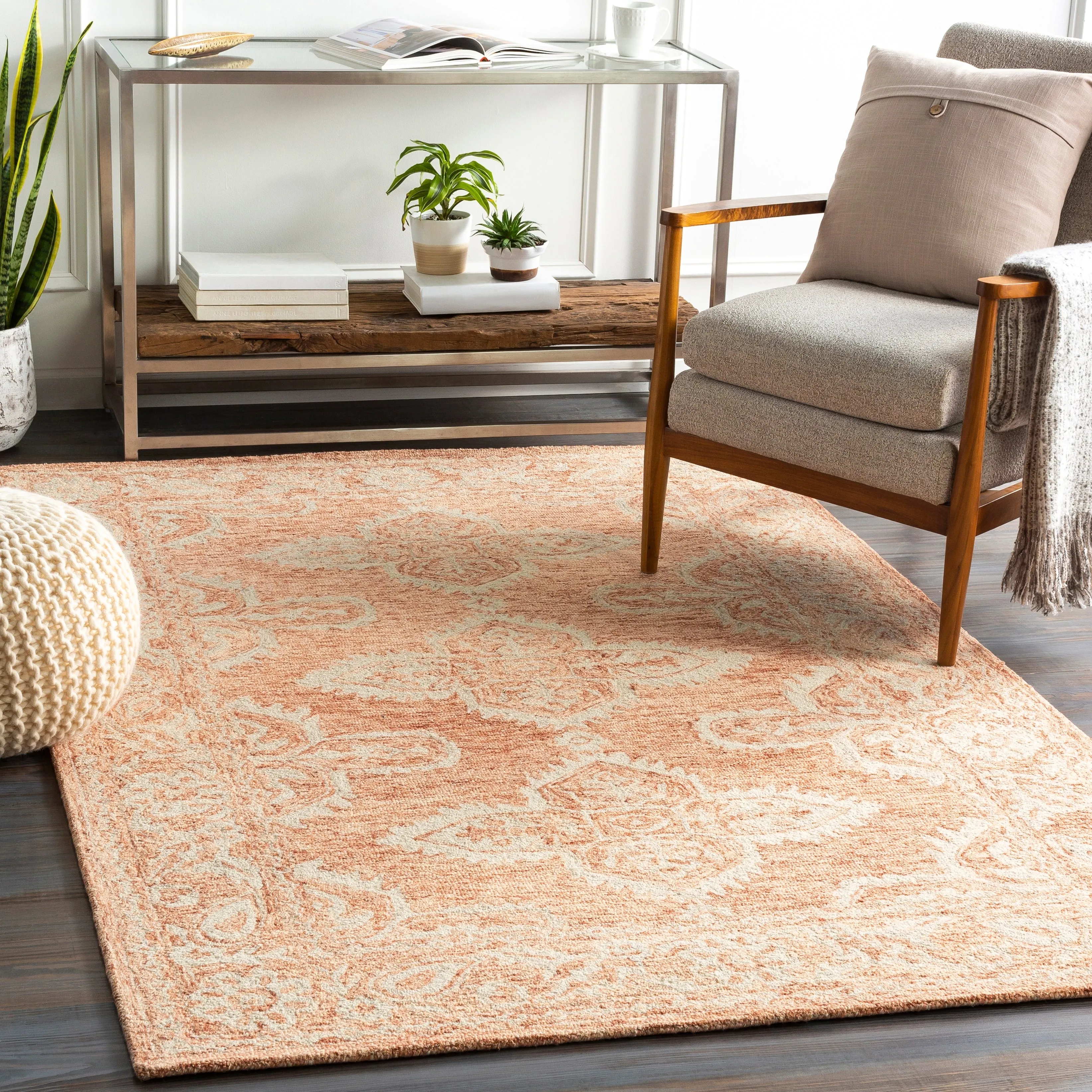 Livabliss Lisbet Handmade Boho Medallion Wool Area Rug