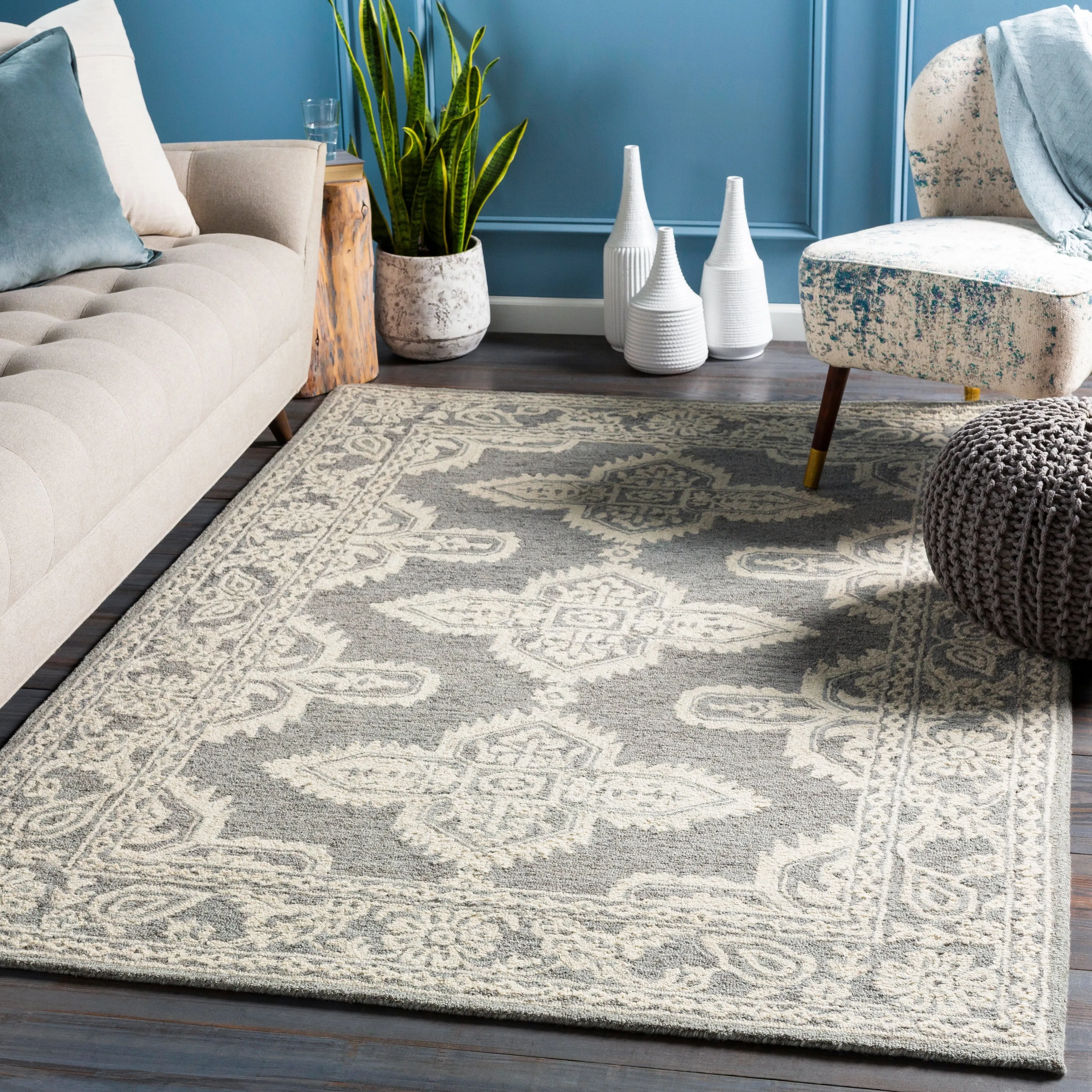 Livabliss Lisbet Handmade Boho Medallion Wool Area Rug