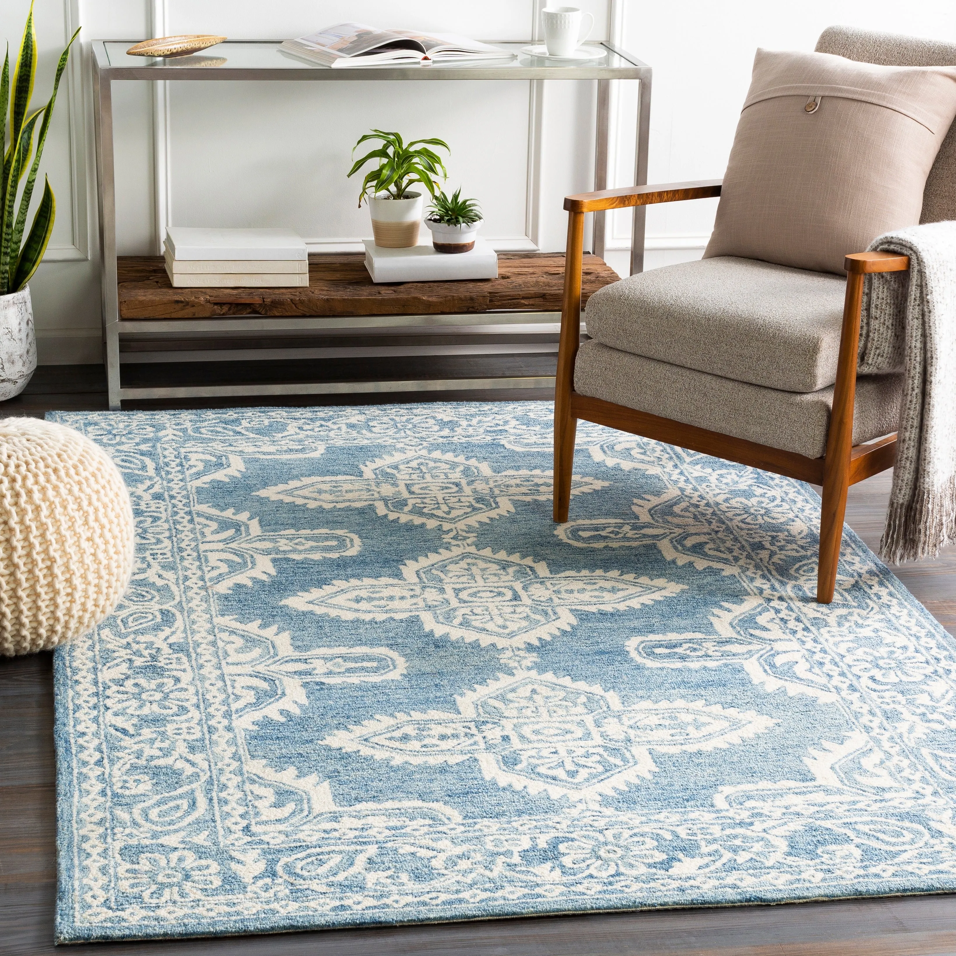 Livabliss Lisbet Handmade Boho Medallion Wool Area Rug