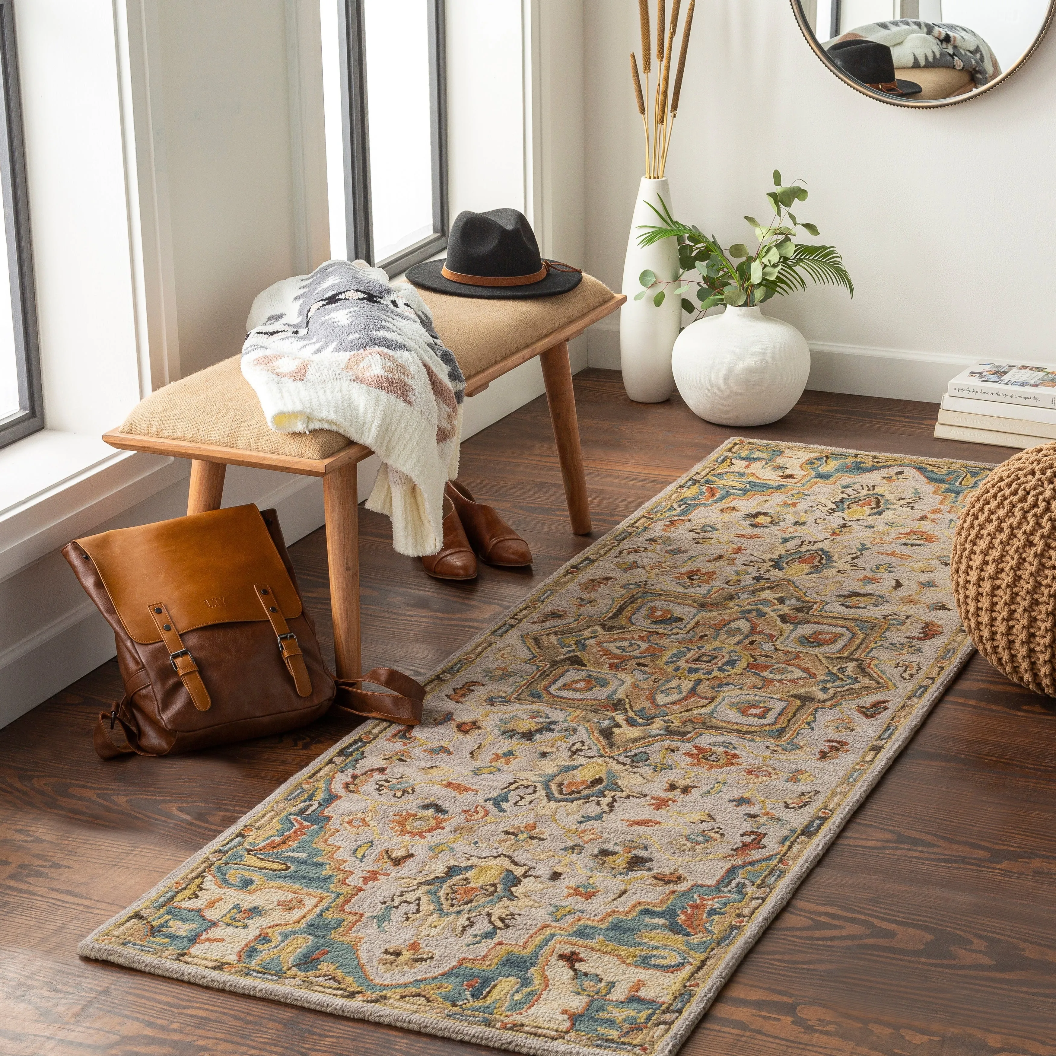 Livabliss Marena Handmade Wool Medallion Area Rug