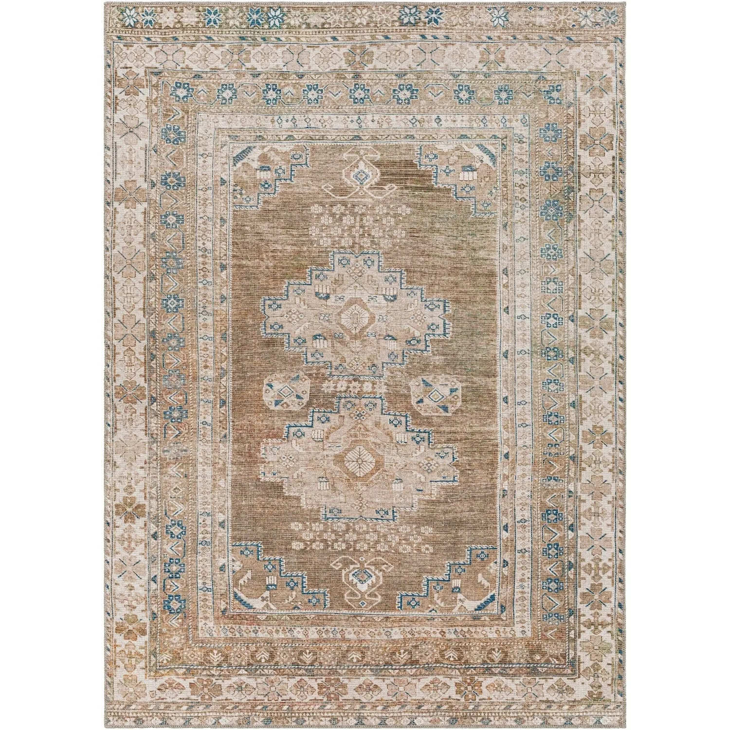 Livabliss Markus Persian Medallion Printed Machine Washable Area Rug