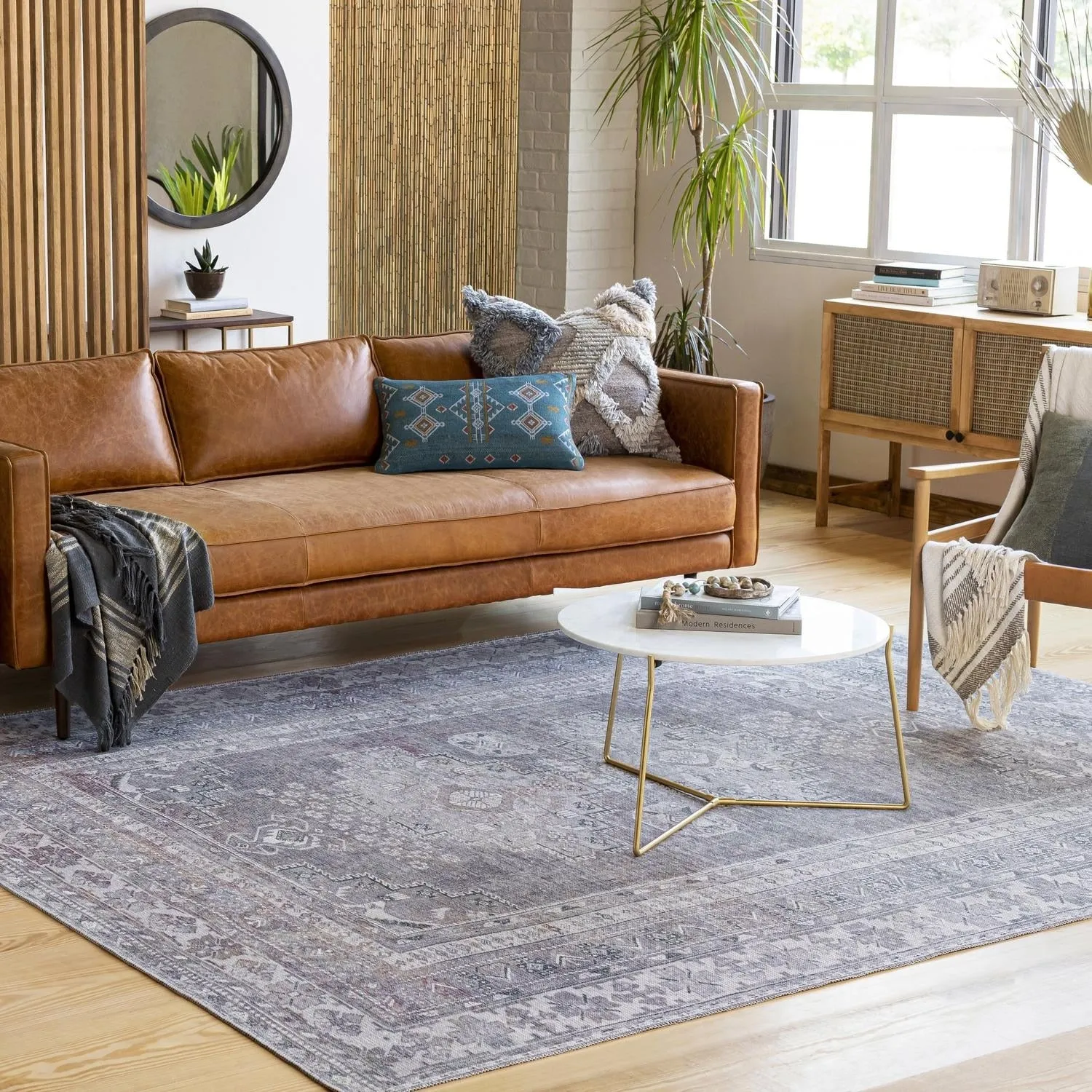 Livabliss Markus Persian Medallion Printed Machine Washable Area Rug
