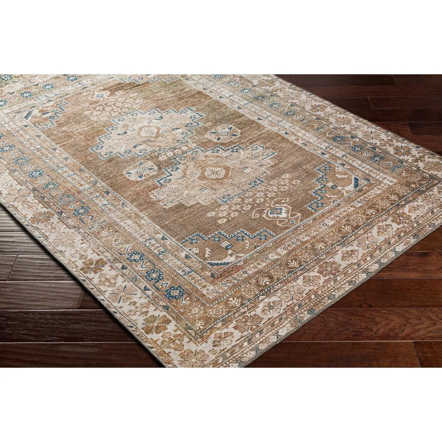 Livabliss Markus Persian Medallion Printed Machine Washable Area Rug