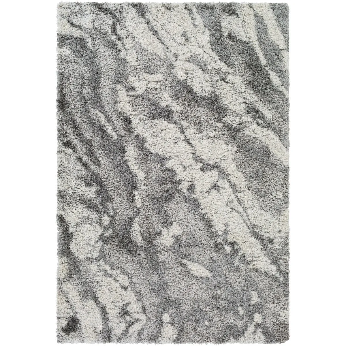 Livabliss Olvera Modern Marbled Plush Shag Area Rug