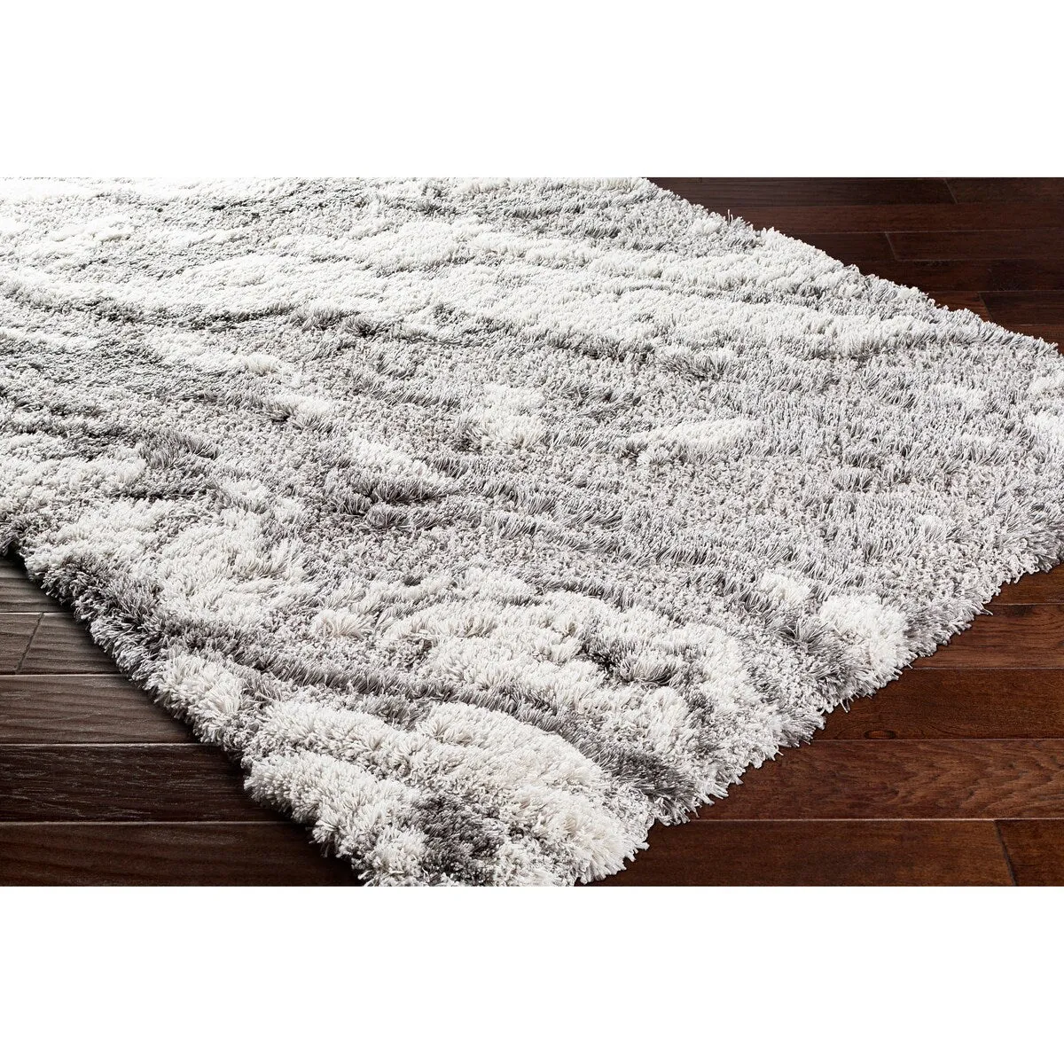 Livabliss Olvera Modern Marbled Plush Shag Area Rug