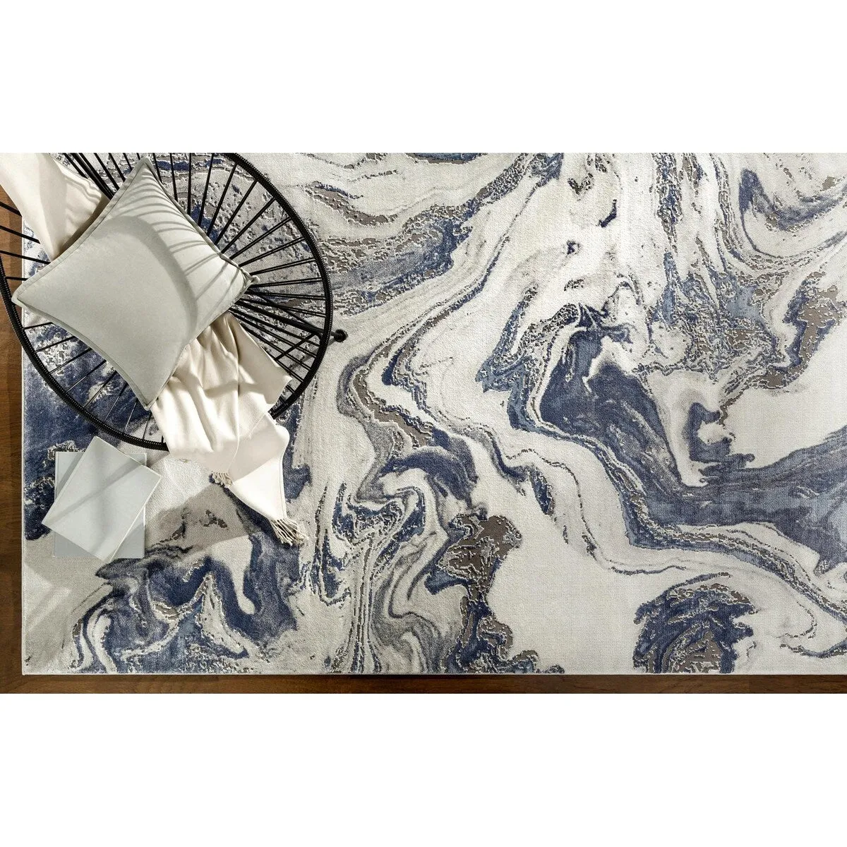 Livabliss Tibetan Modern Swirl Area Rug