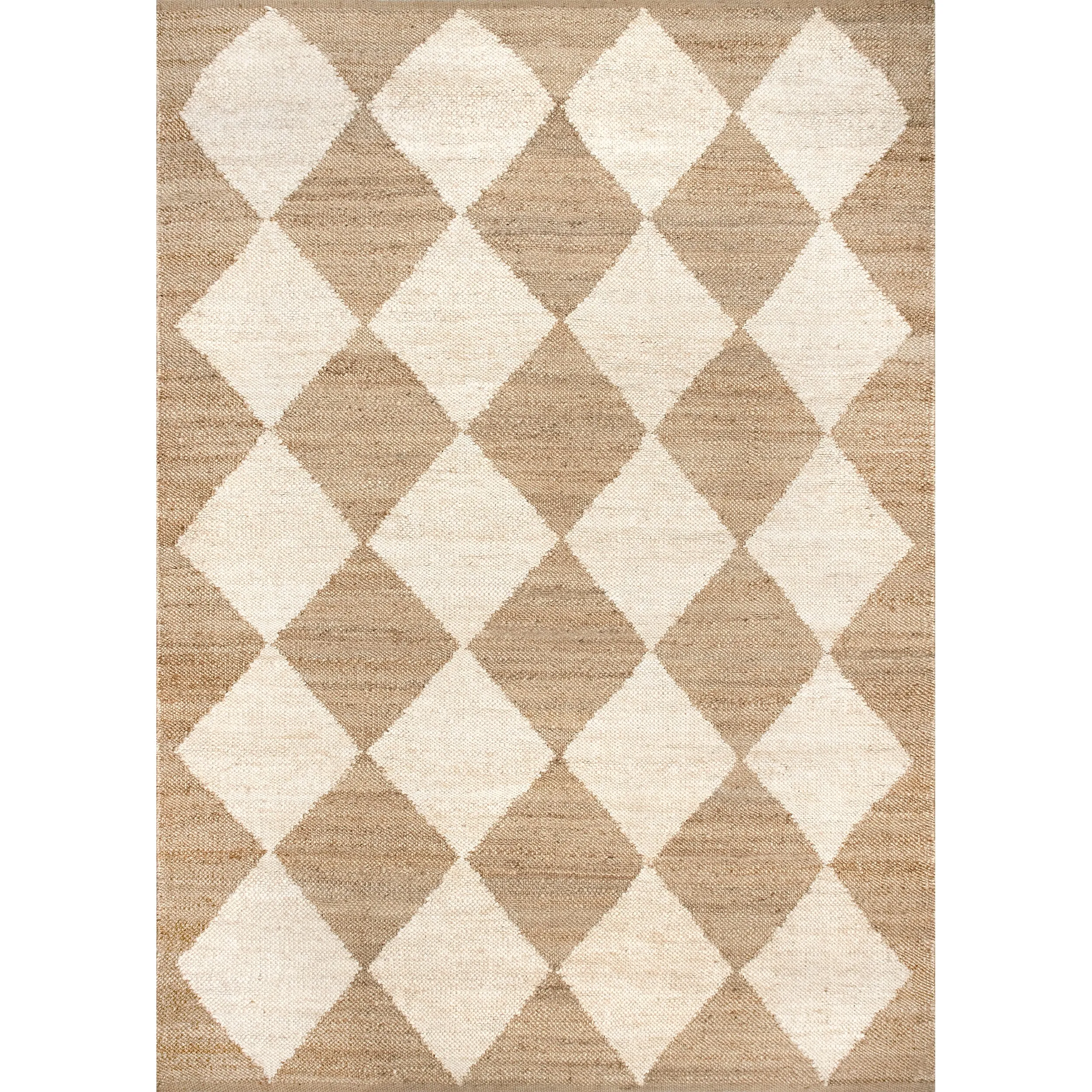 Louie Diamond Checkerboard Jute Area Rug