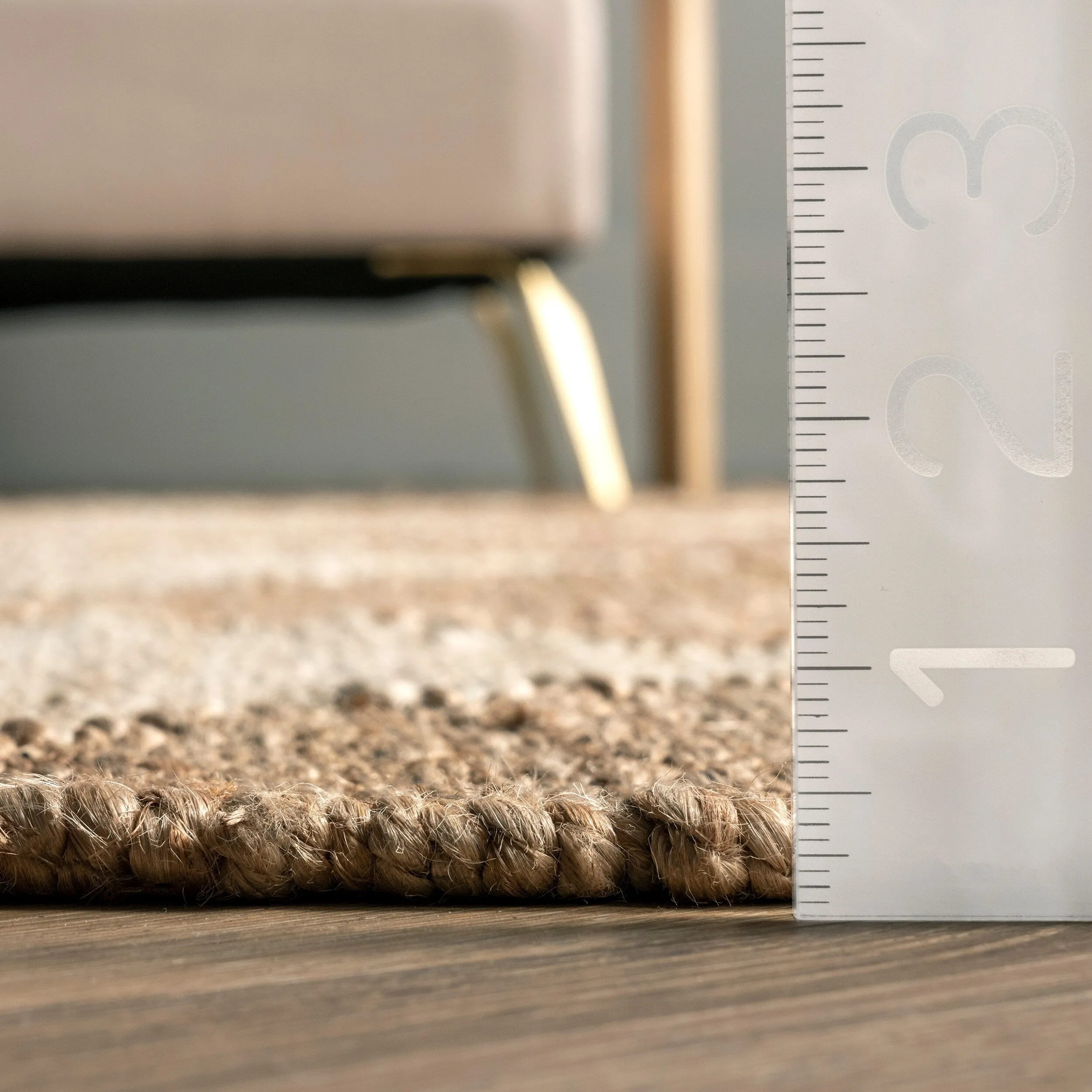 Louie Diamond Checkerboard Jute Area Rug
