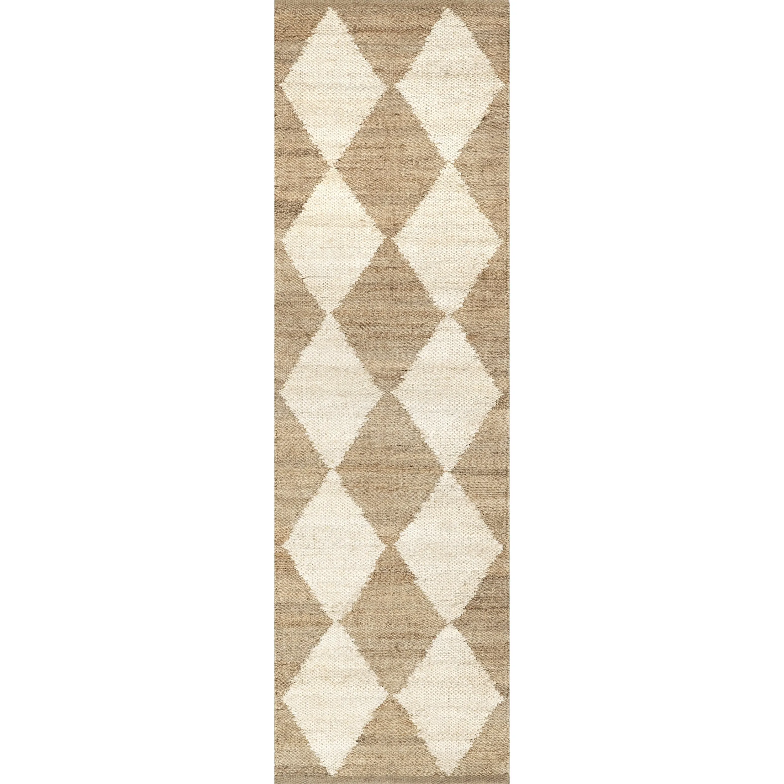 Louie Diamond Checkerboard Jute Area Rug