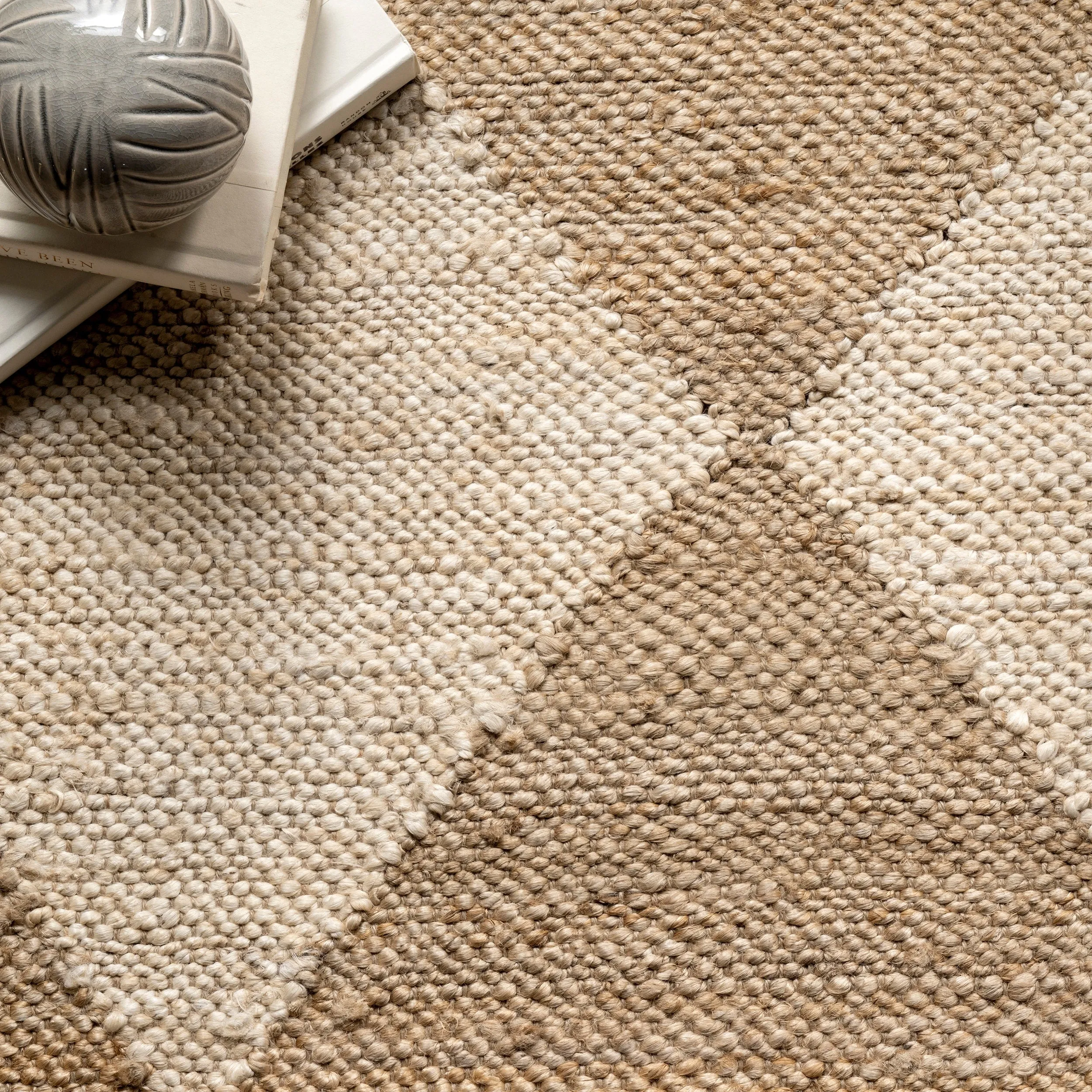 Louie Diamond Checkerboard Jute Area Rug