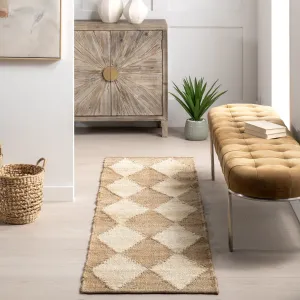 Louie Diamond Checkerboard Jute Area Rug