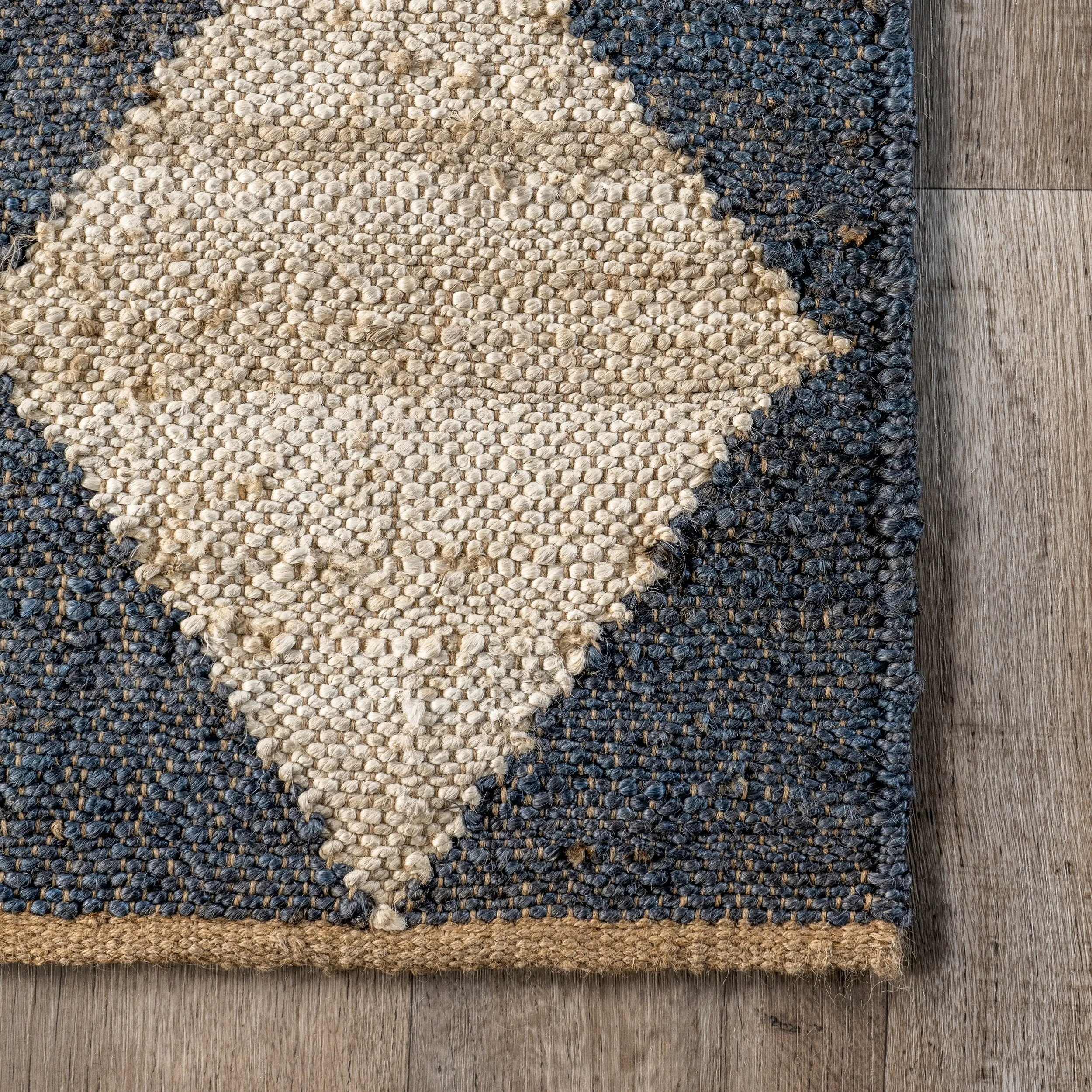 Louie Diamond Checkerboard Jute Area Rug