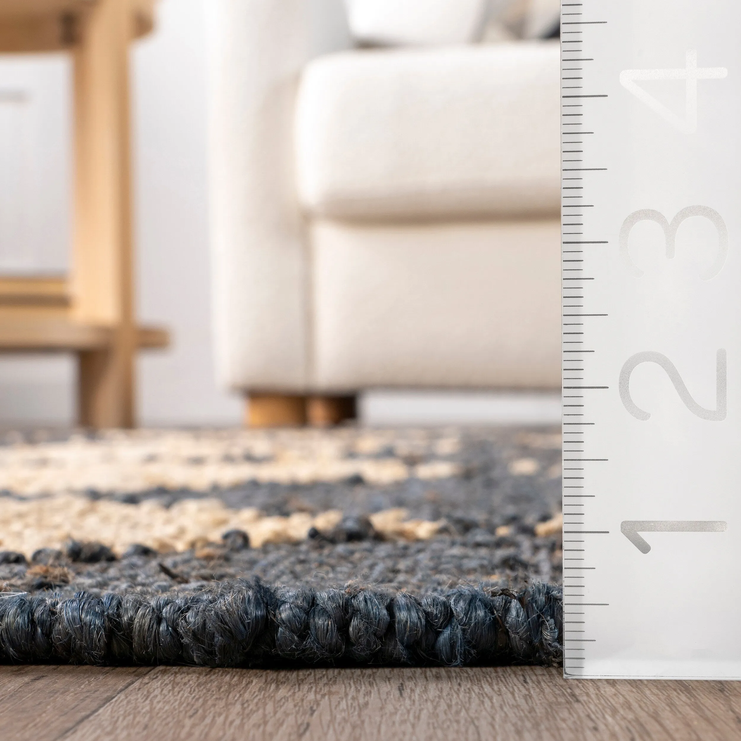 Louie Diamond Checkerboard Jute Area Rug