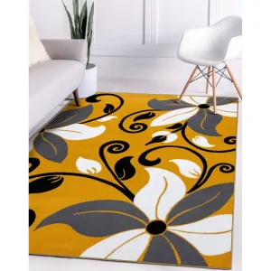 LUXE WEAVERS Modern Floral Area Rug. Medium Pile. Stain-Resistant Rug