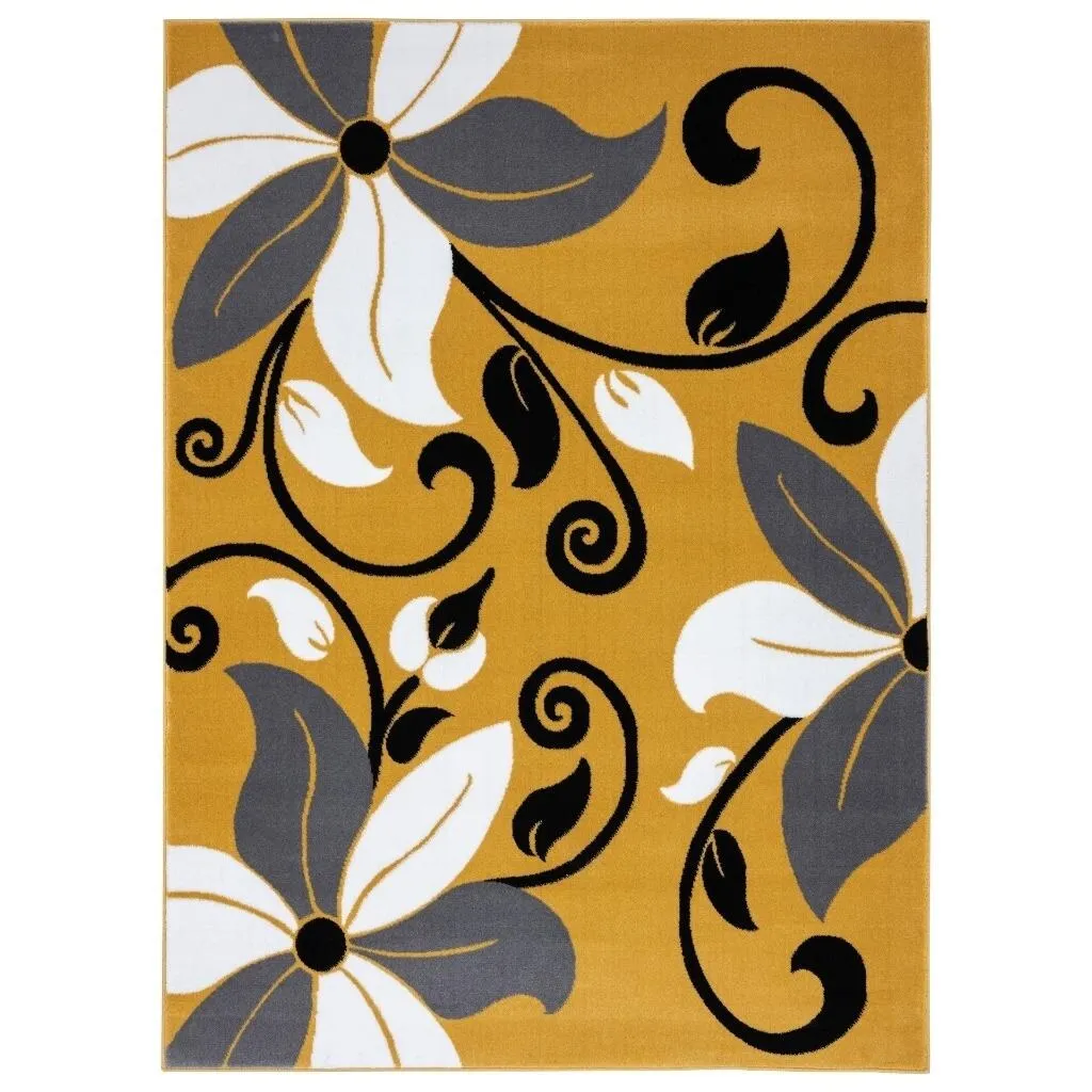 LUXE WEAVERS Modern Floral Area Rug. Medium Pile. Stain-Resistant Rug
