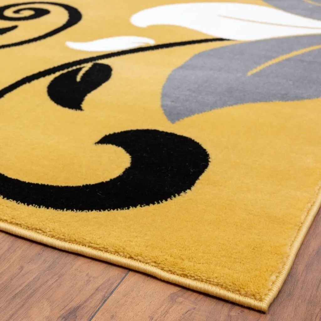 LUXE WEAVERS Modern Floral Area Rug. Medium Pile. Stain-Resistant Rug