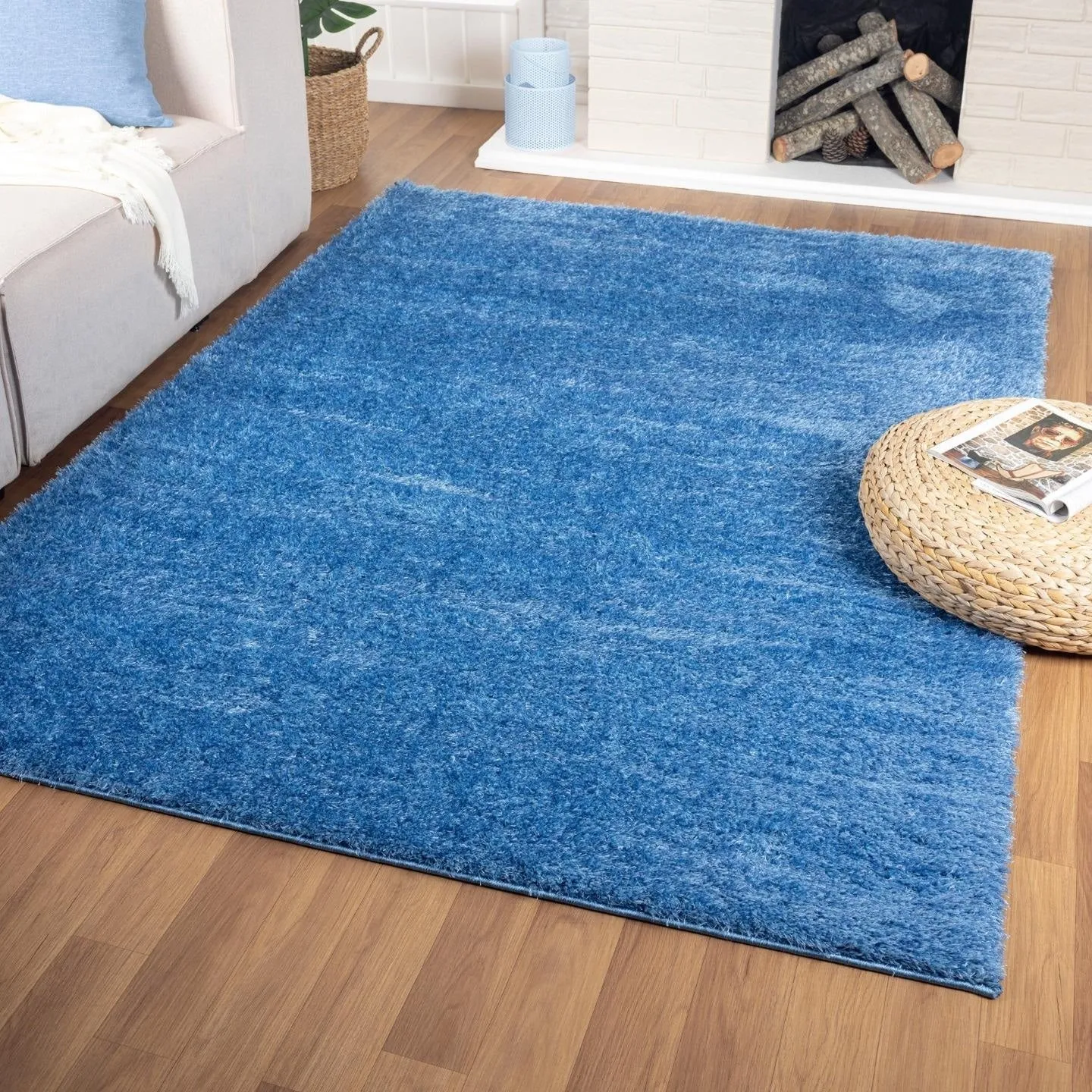 Luxe Weavers Shag Solid Area Rug for Living Rooms